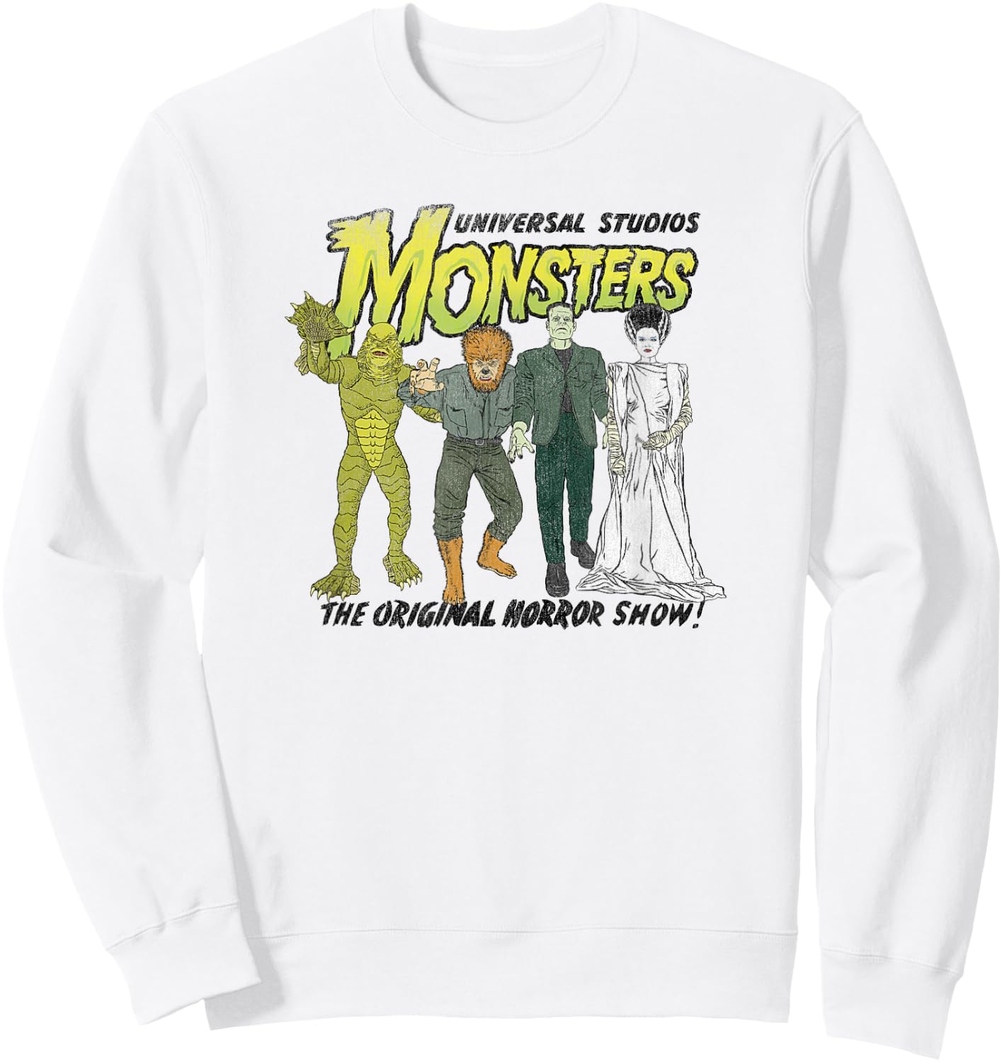 Universal Monsters The Original Horror Show! Group Poster Sweatshirt - Sweatshirt | White