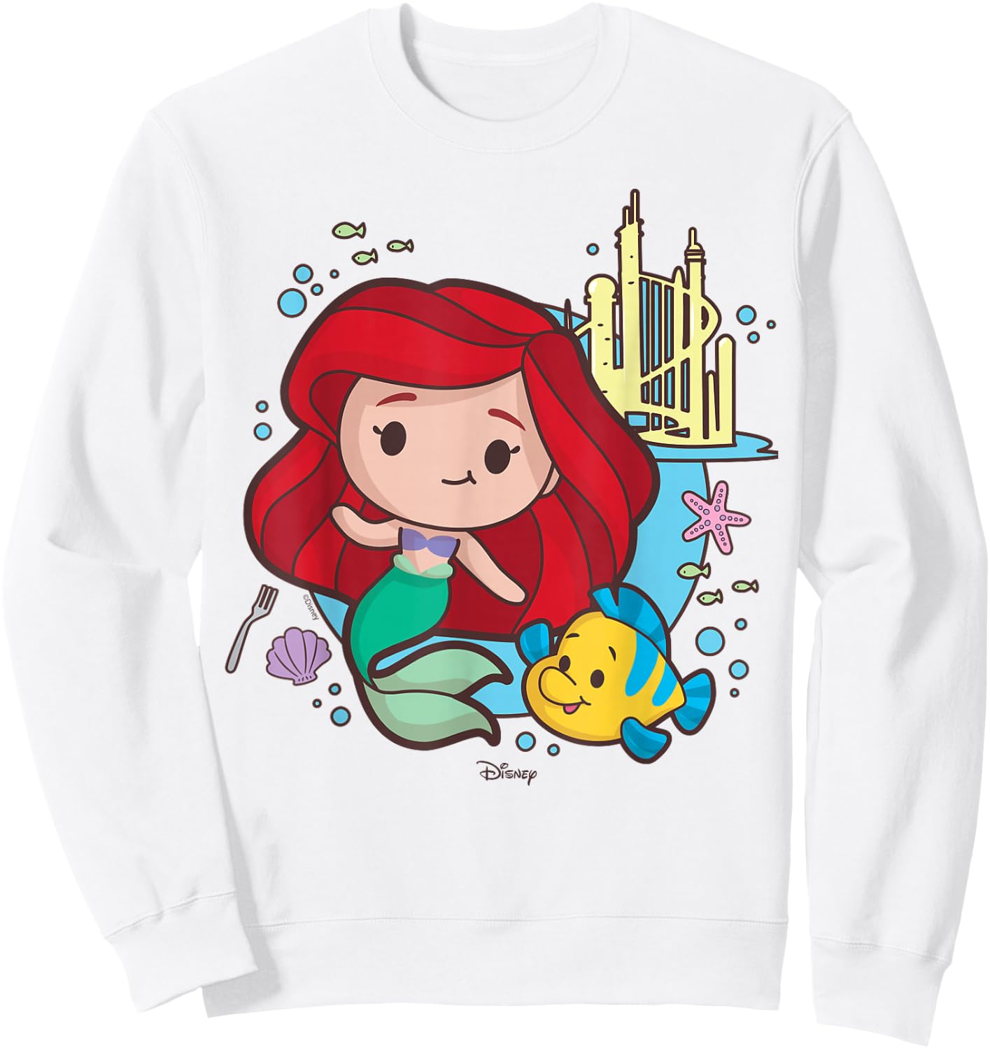 Disney Princess - Ariel and Flounder Sweatshirt - Sweatshirt | White