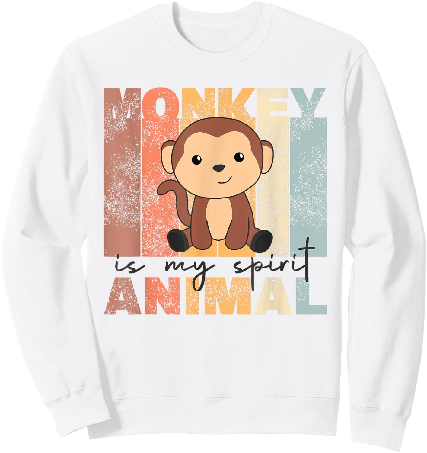 Monkey Is My Spirit Animal - Vintage Monkeys Sweatshirt - Sweatshirt | White