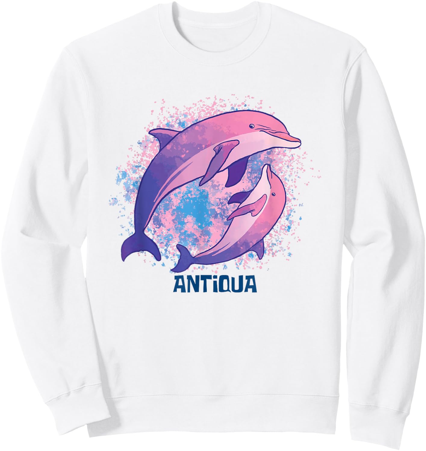 Ocean Dolphin Antiqua Vacation Boho Style Porpoise Beach Sweatshirt - Sweatshirt | White