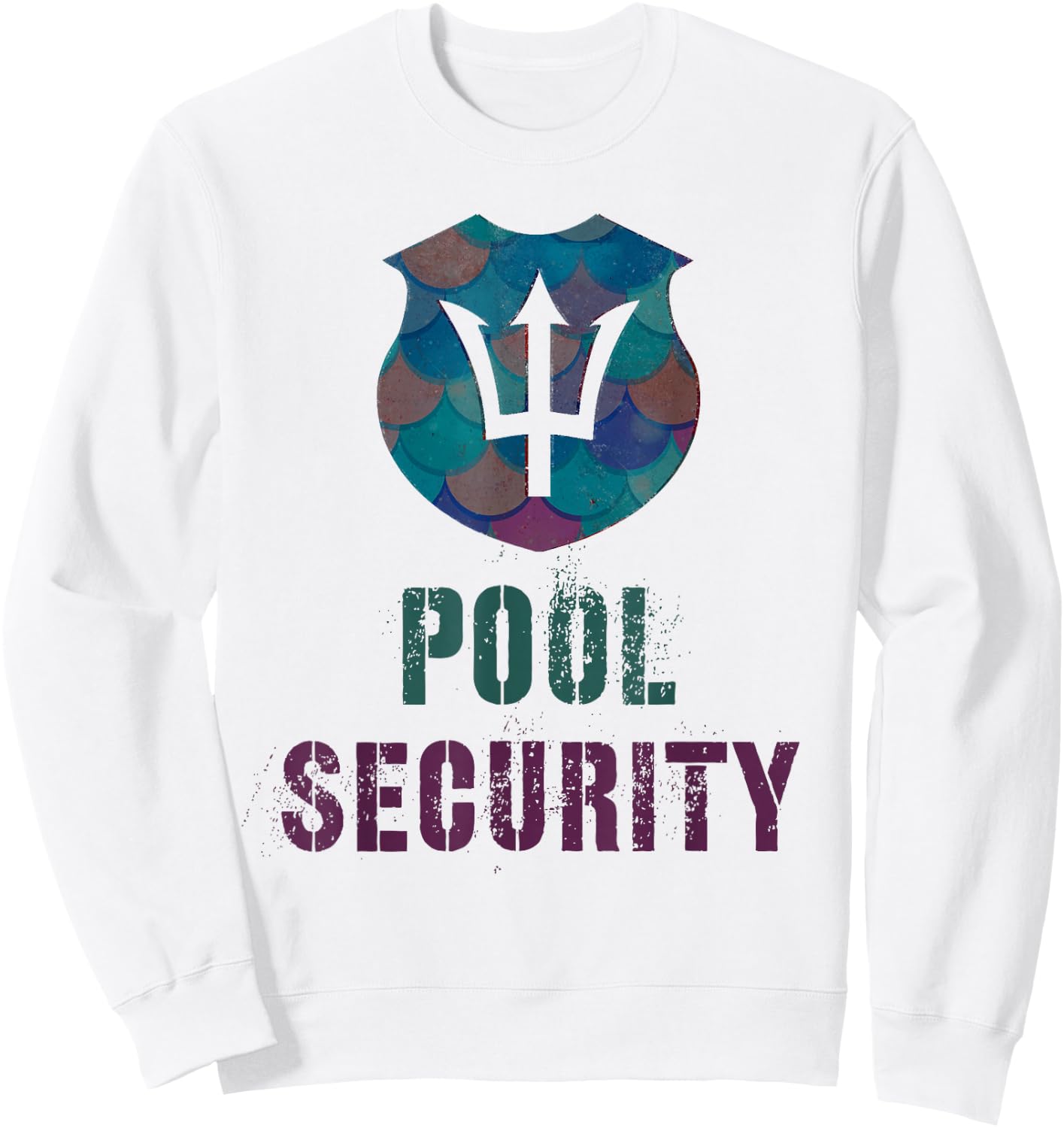 Funny POOL SECURITY Vacay Police Off Duty Lifeguards Merdad Sweatshirt - Sweatshirt | White