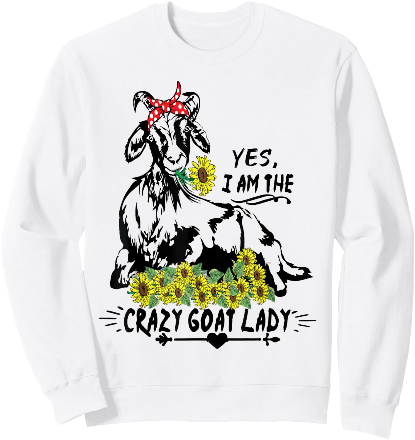 Women's Crazy Goat Lady Goats Farm Animal Funny Sweatshirt - Sweatshirt | White