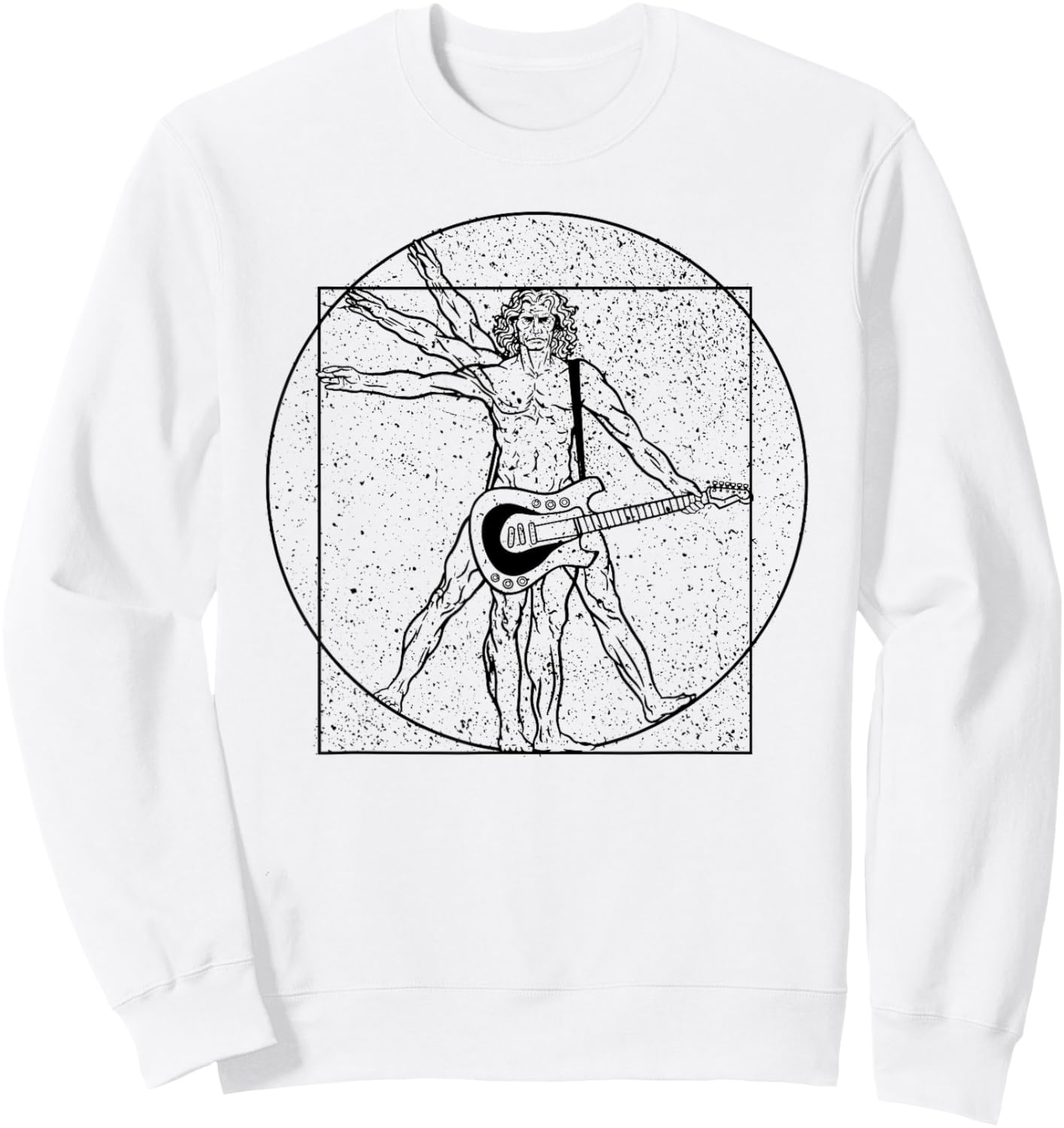 Leonardo Da Vinci Vitruvan Rock Music Festival Sweatshirt - Sweatshirt | White