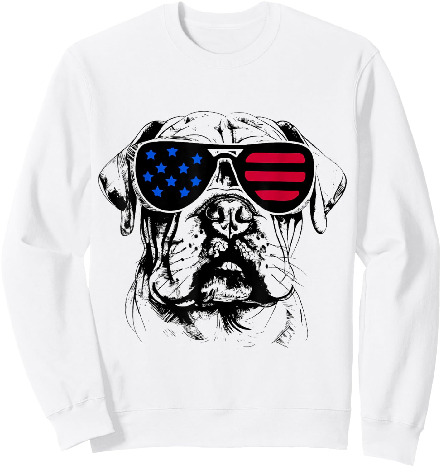 Beabull Dog 4th July America USA Flag Sweatshirt - Sweatshirt | White
