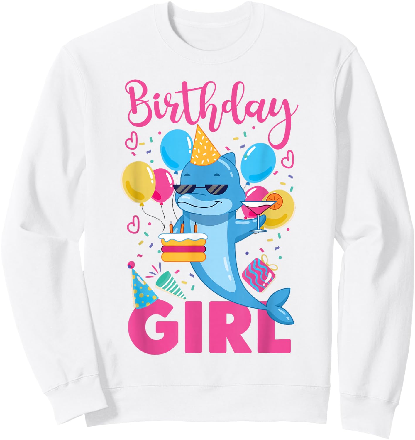 Dolphin Birthday Birthday Girl Sweatshirt - Sweatshirt | White