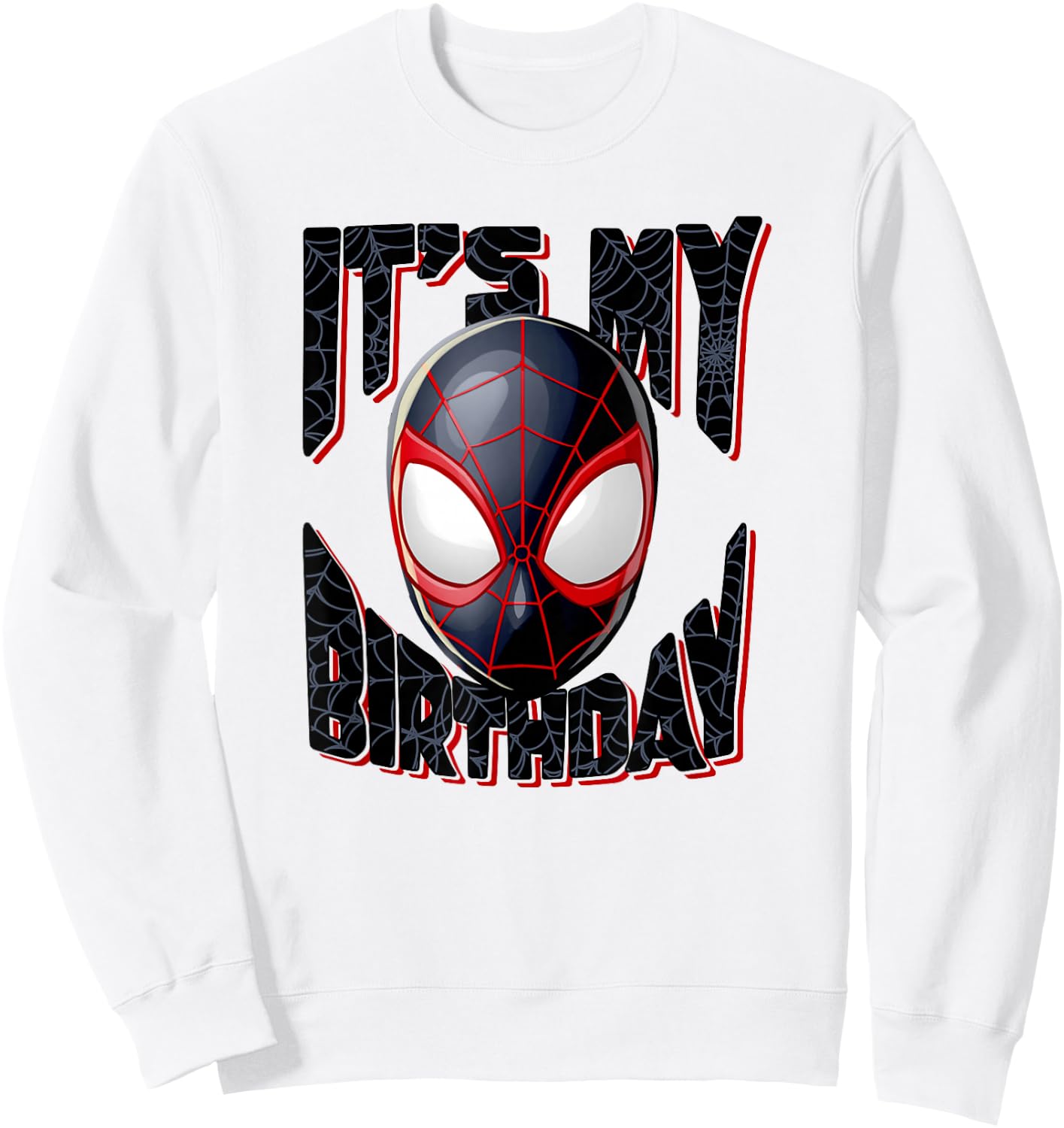 Marvel Spider-Man Miles Morales It's My Birthday Big Face Sweatshirt - Sweatshirt | White