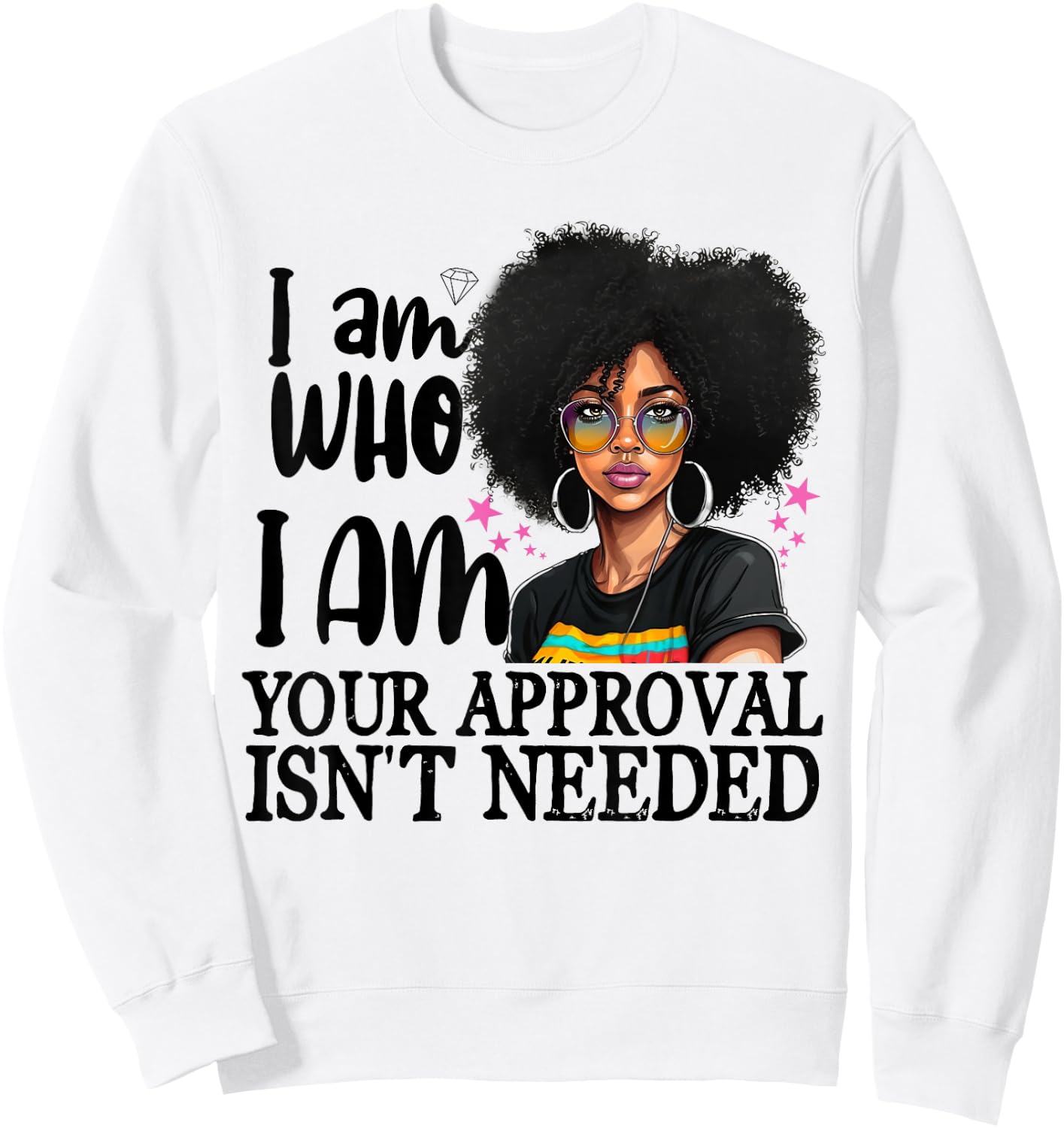 Black Melanin Queen Curly Natural Afro African American Sweatshirt - Sweatshirt | White