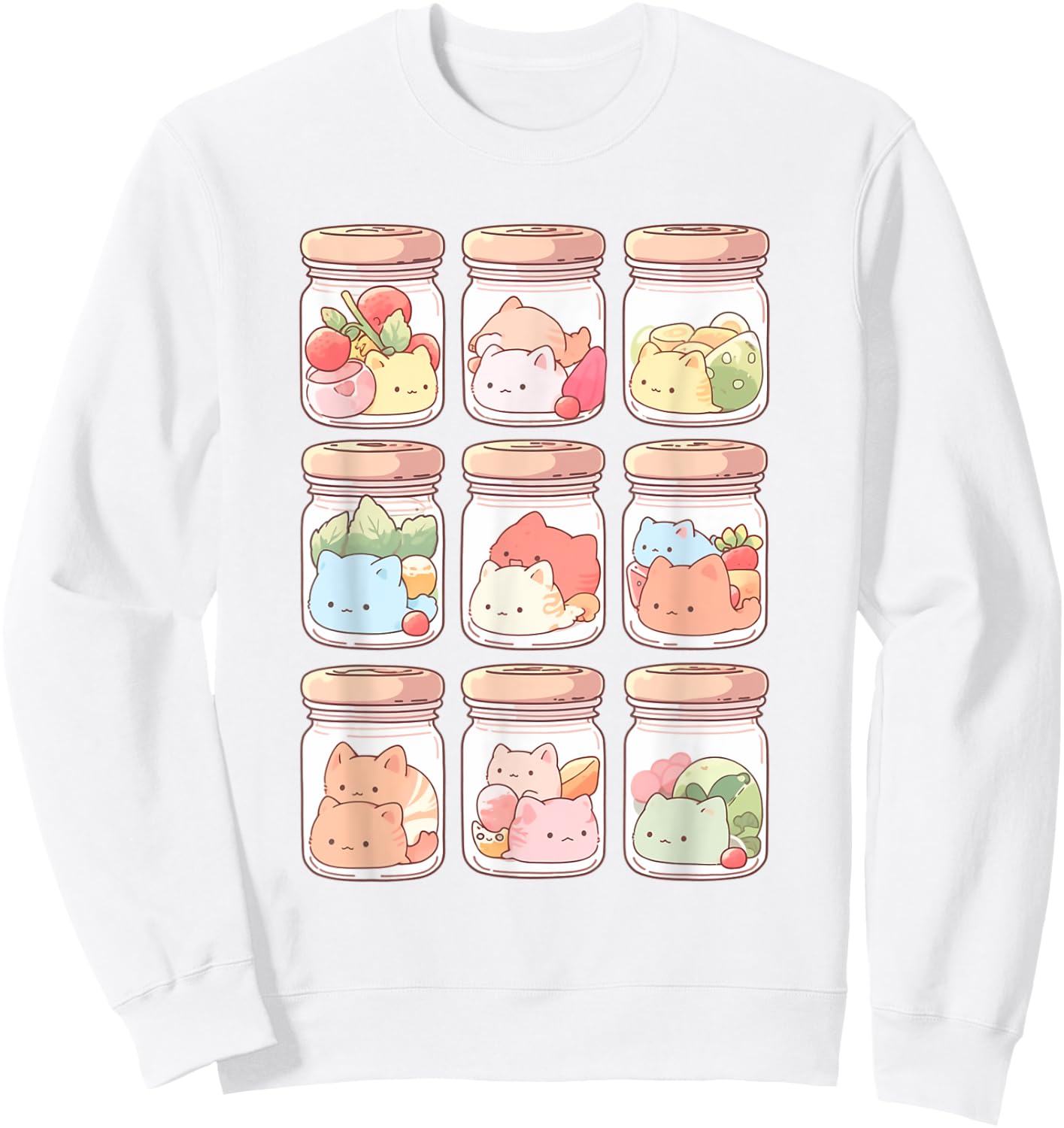 Kawaii Chibi Cats | Japanese Anime Manga Decora Aesthetic Sweatshirt - Sweatshirt | White