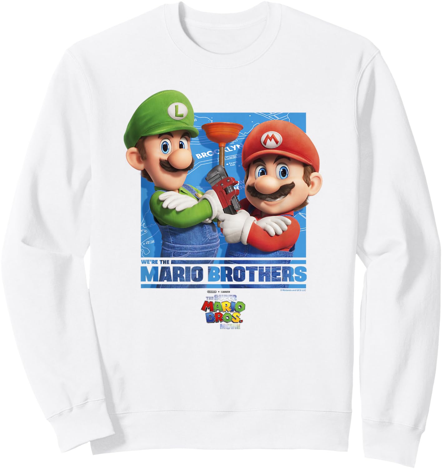 The Super Mario Bros. Movie We're The Mario Brothers Poster Sweatshirt - Sweatshirt | White
