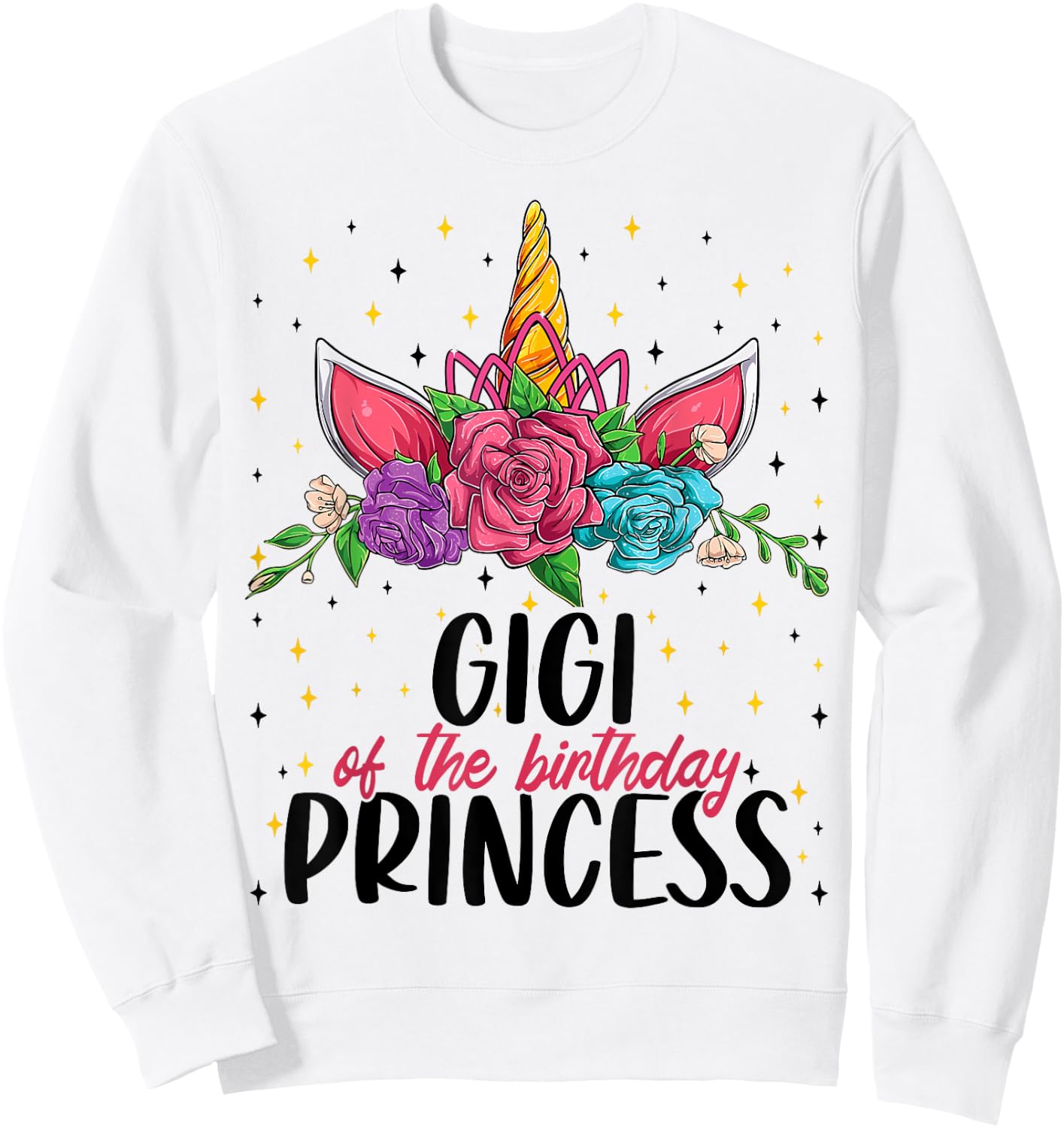 Gigi of the Birthday Girl Unicorn Bday Girl Party Sweatshirt - Sweatshirt | White
