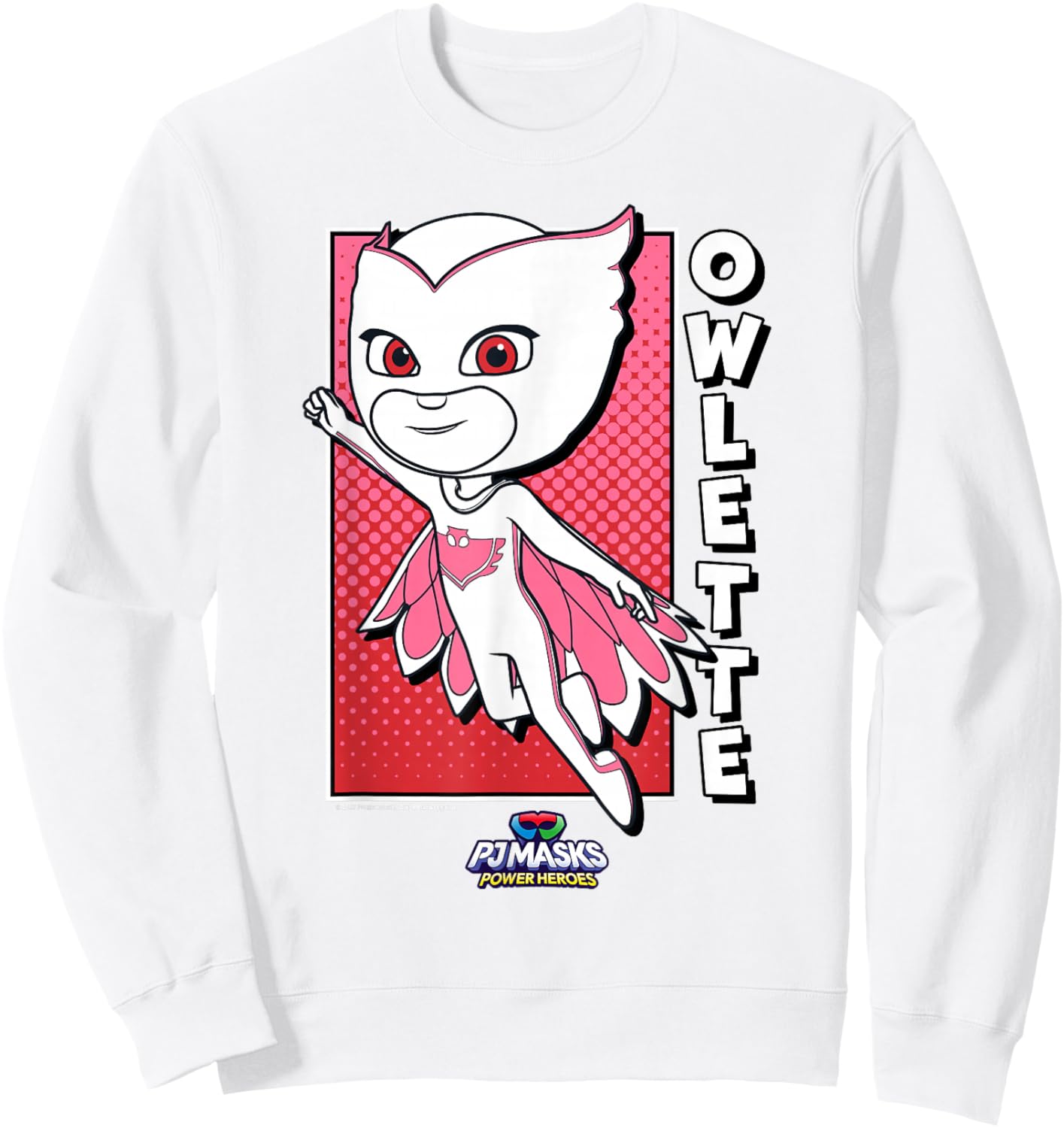 PJ Masks Owlette Comic Style Panel Logo Sweatshirt - Sweatshirt | White