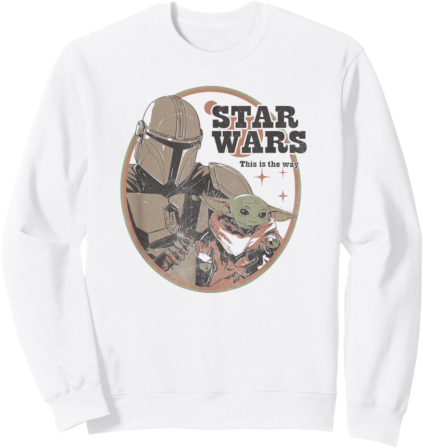 Star Wars: The Mandalorian Vintage Baby Yoda Logo Sweatshirt - Sweatshirt | White