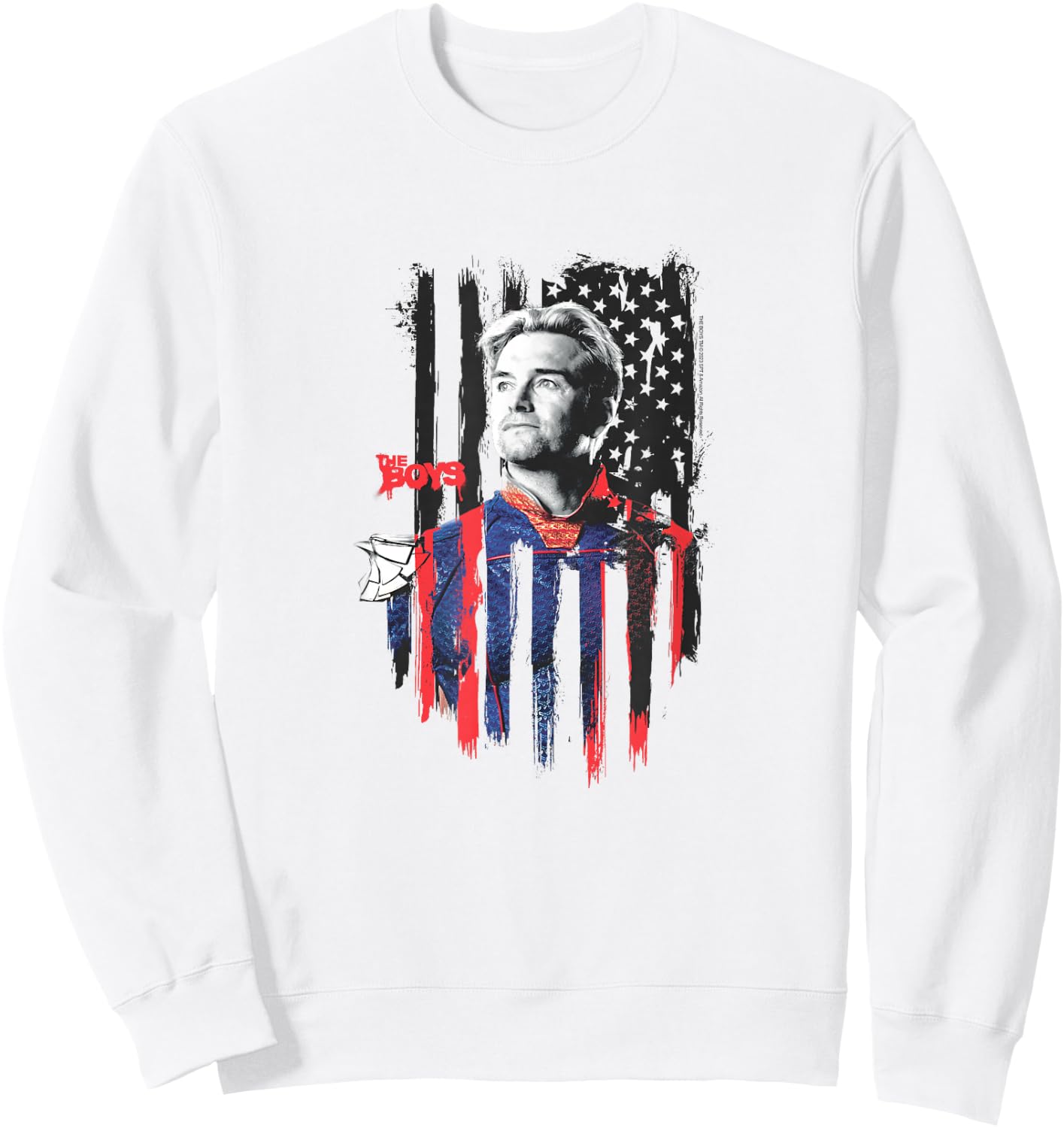 The Boys Homelander American Flag Patriotic Sweatshirt - Sweatshirt | White