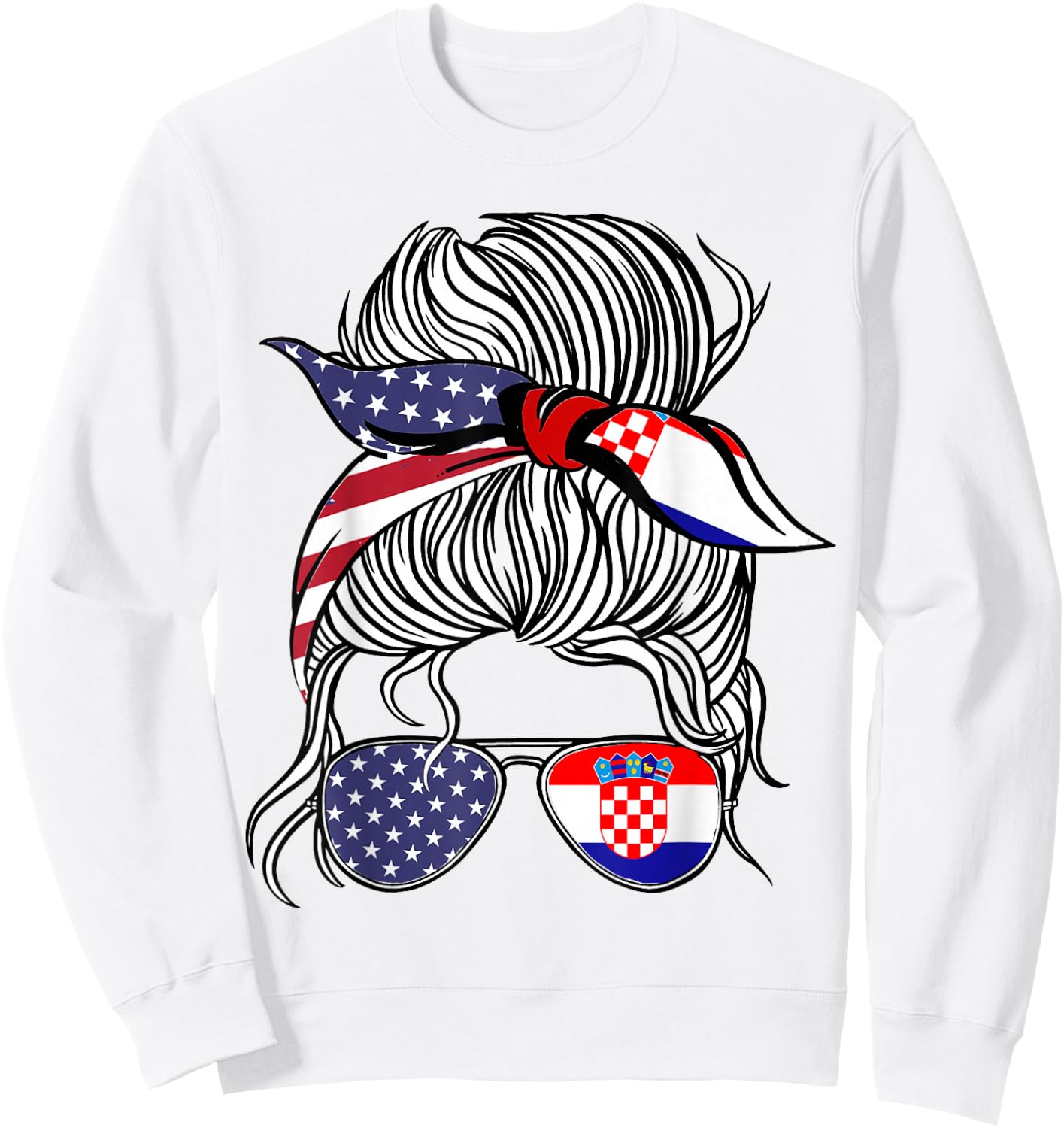 American Croatian Patriot Flag Women Girl Croatia Grown Sweatshirt - Sweatshirt | White
