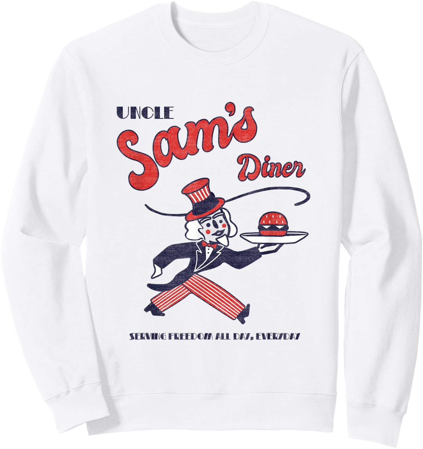Americana Uncle Sam’s Diner Sweatshirt - Sweatshirt | White