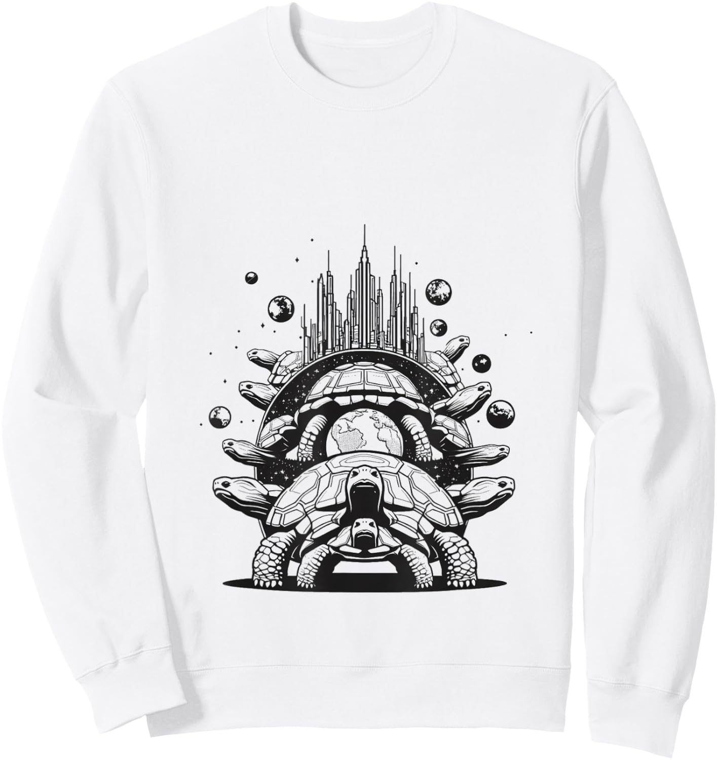 Turtles All The Way Down Graphic Sweatshirt - Sweatshirt | White