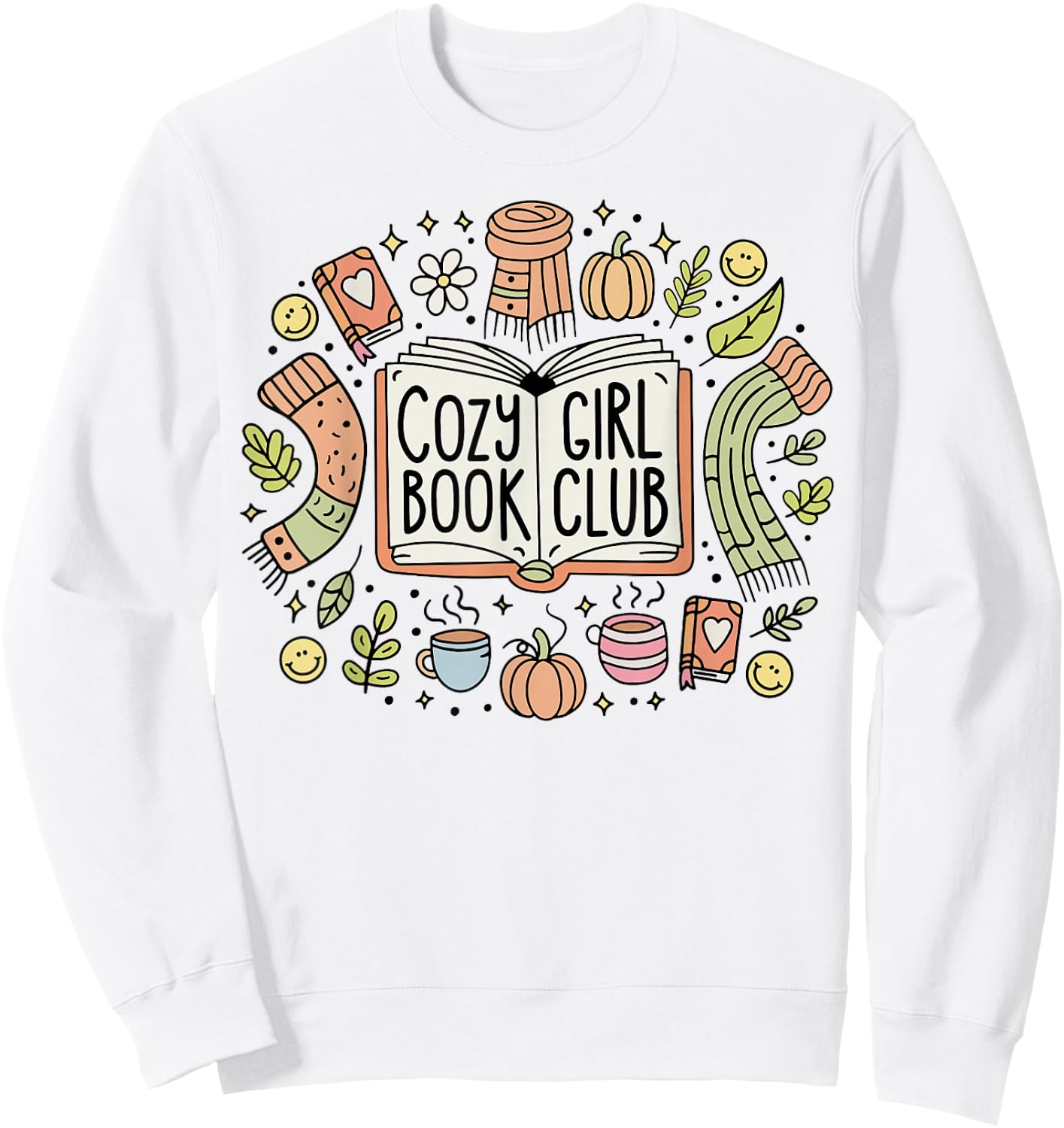 Cozy Girl Book Club Sweatshirt - Sweatshirt | White