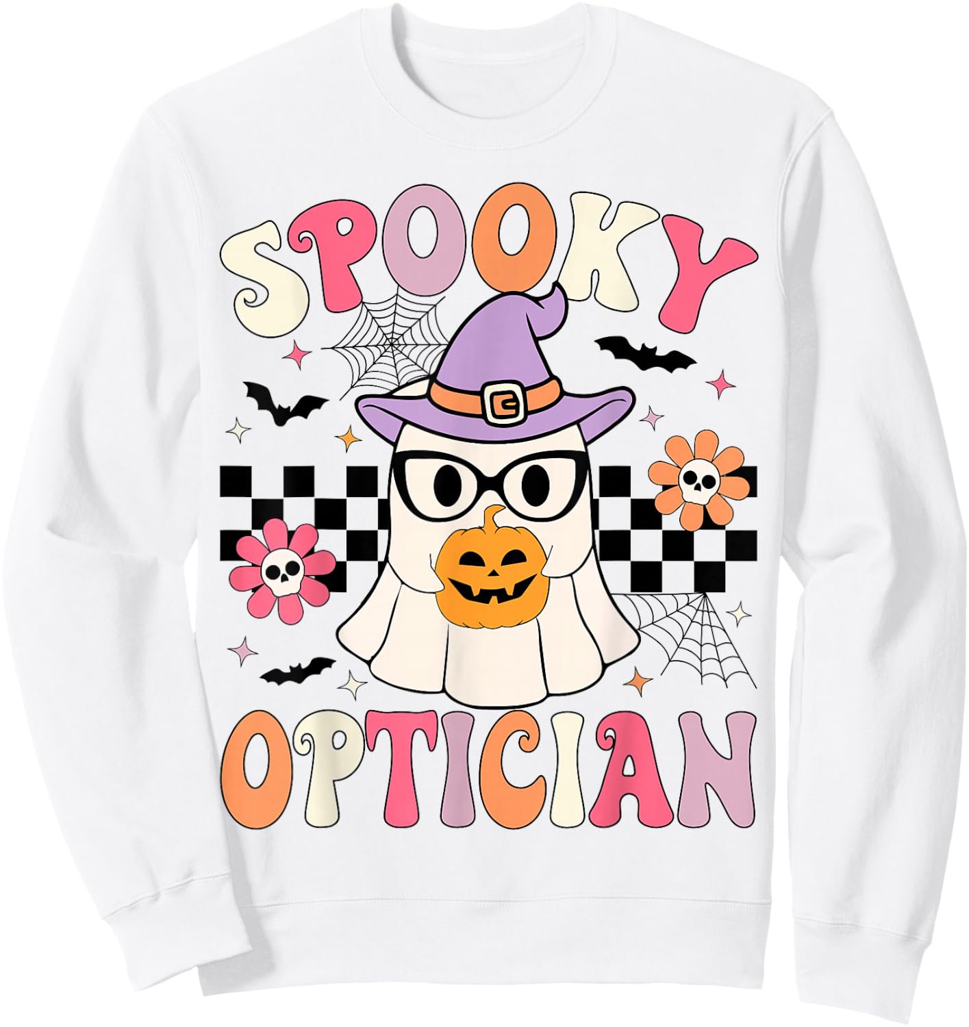 Spooky Optician Halloween Eye Doctor Halloween Optometry Sweatshirt - Sweatshirt | White