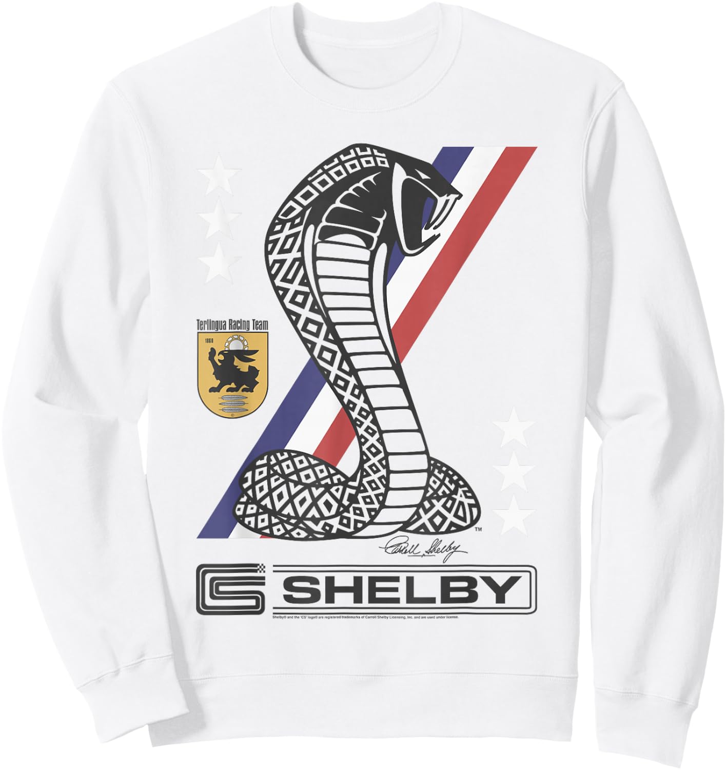 Carroll Shelby Shelby Racing Stripe Snake Sweatshirt - Sweatshirt | White
