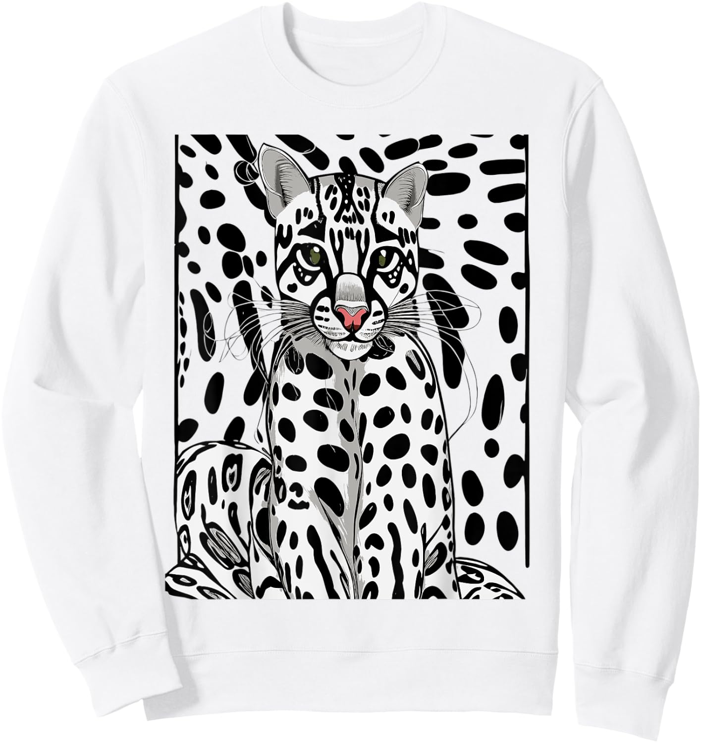 Ocelot Cat Sweatshirt - Sweatshirt | White