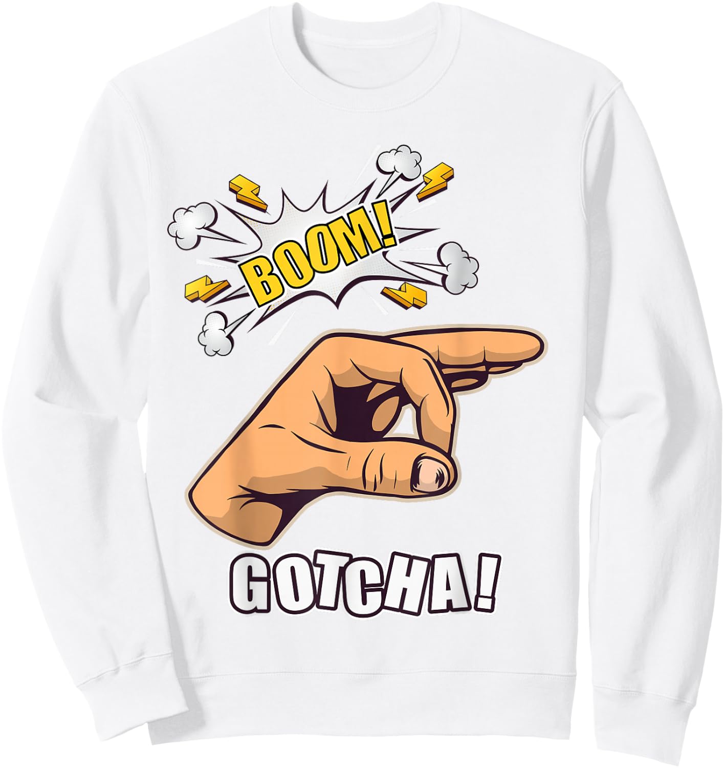 Gotcha Ok Sign Finger Circle Hand Meme Sweatshirt - Sweatshirt | White