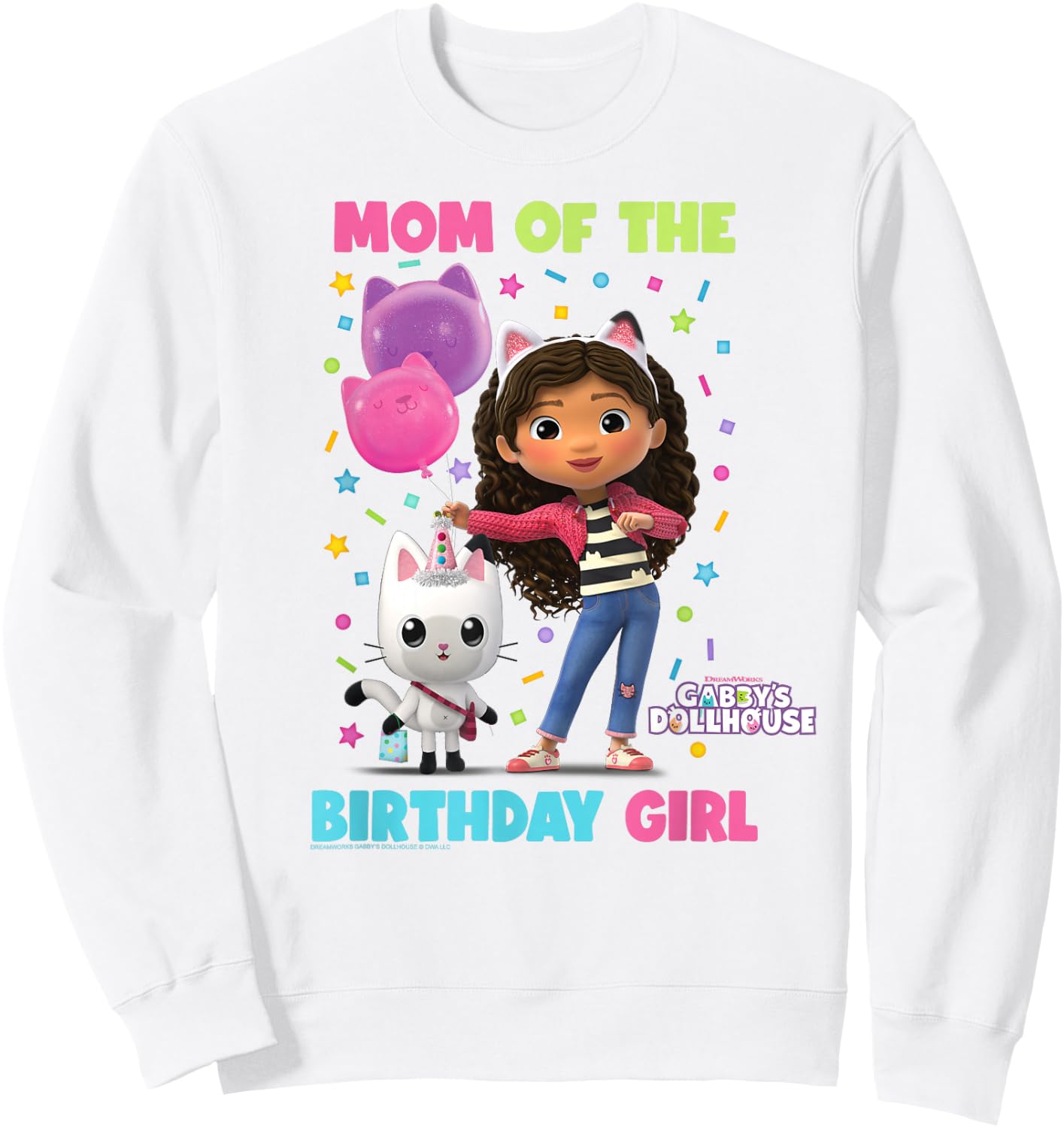 DreamWorks Gabby's Dollhouse Mom of The Birthday Girl Sweatshirt - Sweatshirt | White