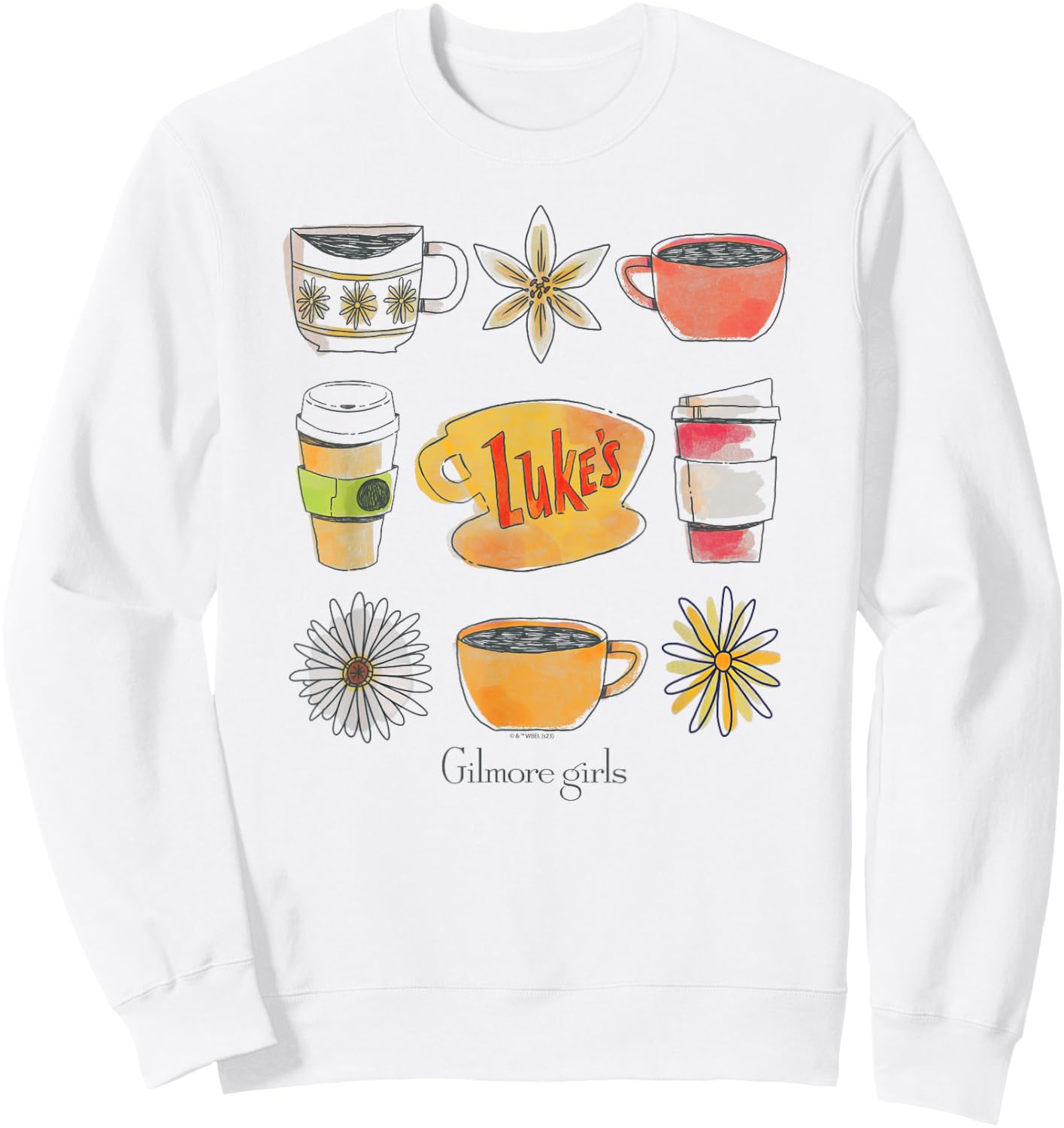 Gilmore Girls - Lukes Coffee Grid Sweatshirt - Sweatshirt | White
