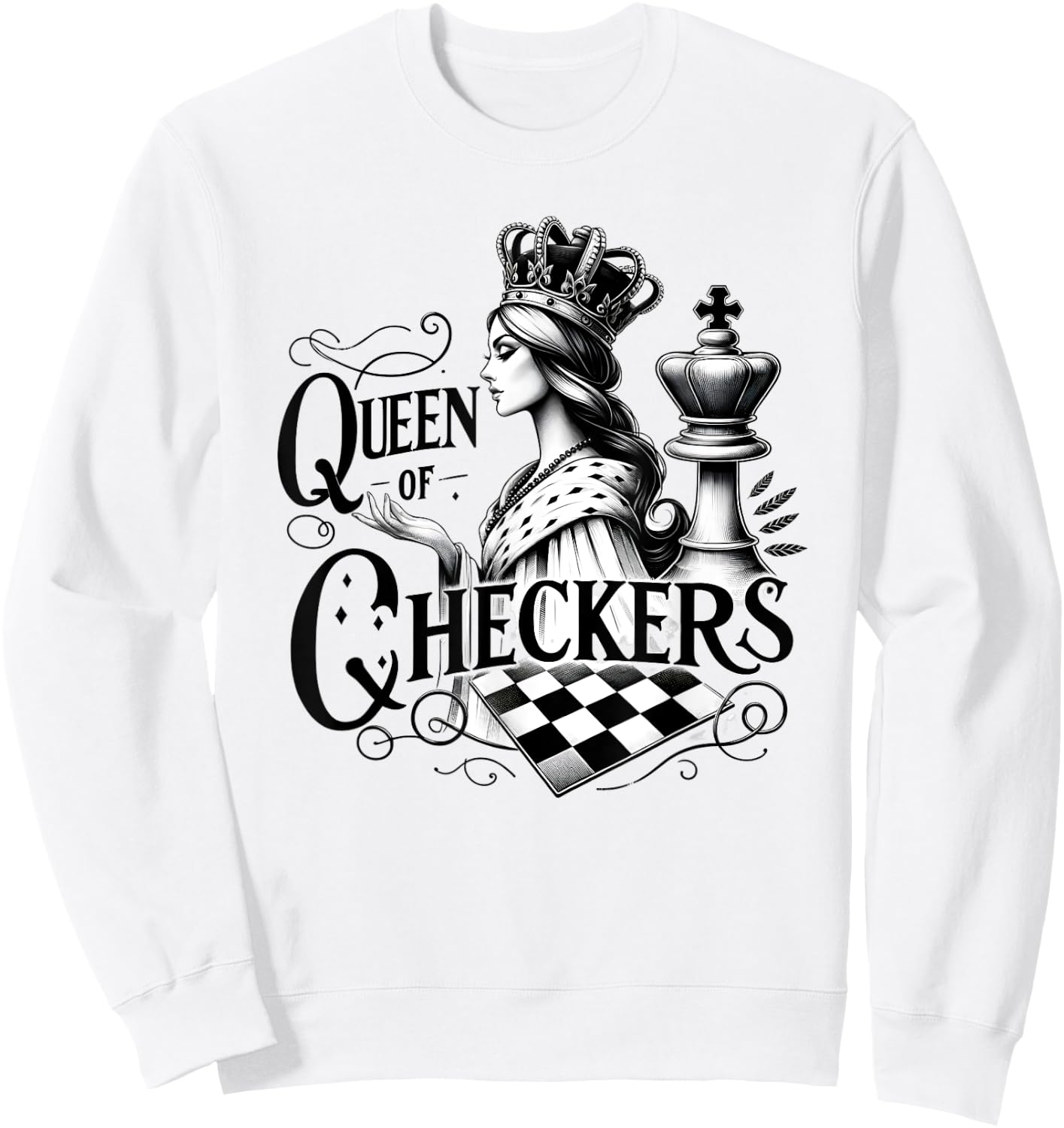 Queen of Checkers inspired by modern art Sweatshirt - Sweatshirt | White