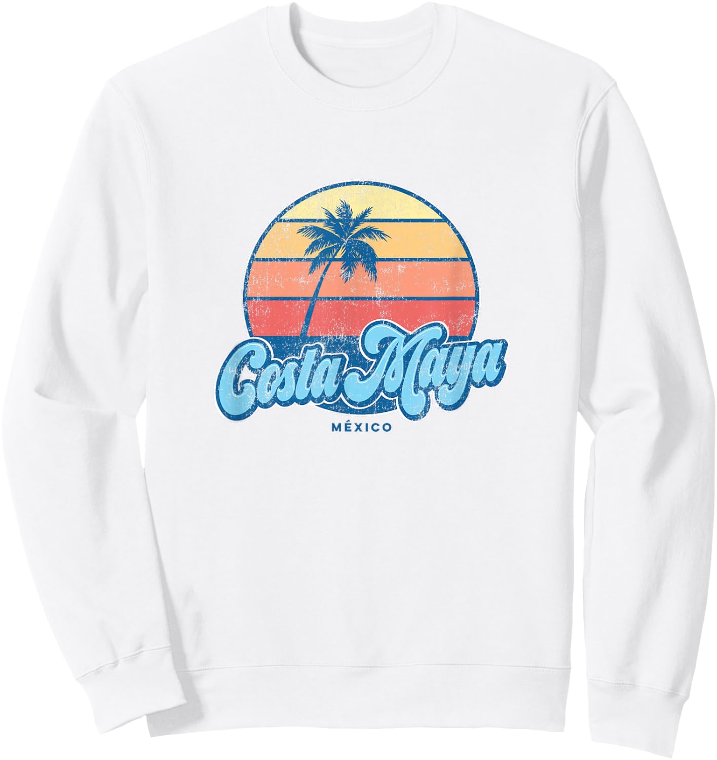 Vintage Costa Maya Mexico Classic 70s Retro Surfer Sweatshirt - Sweatshirt | White