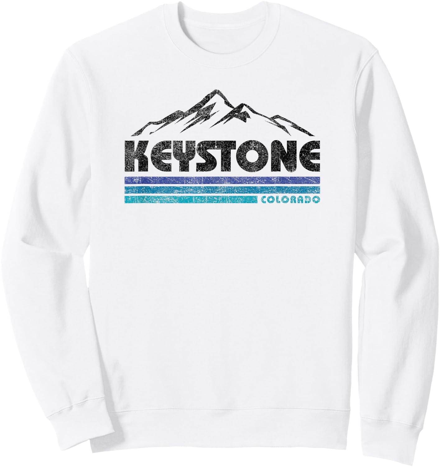 Keystone Colorado Retro Throwback Souvenir Sweatshirt - Sweatshirt | White