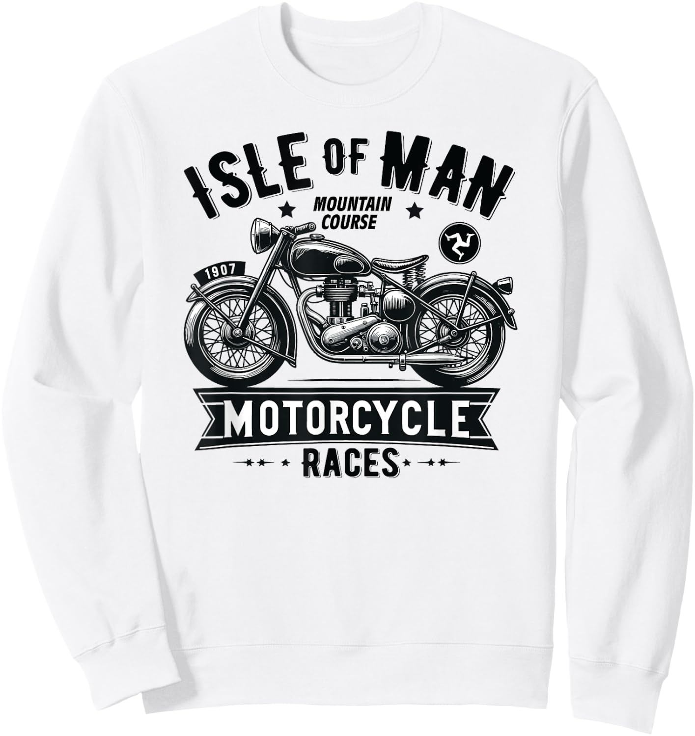 Isle of Man TT Races Vintage Motorcycle Retro Design Sweatshirt - Sweatshirt | White
