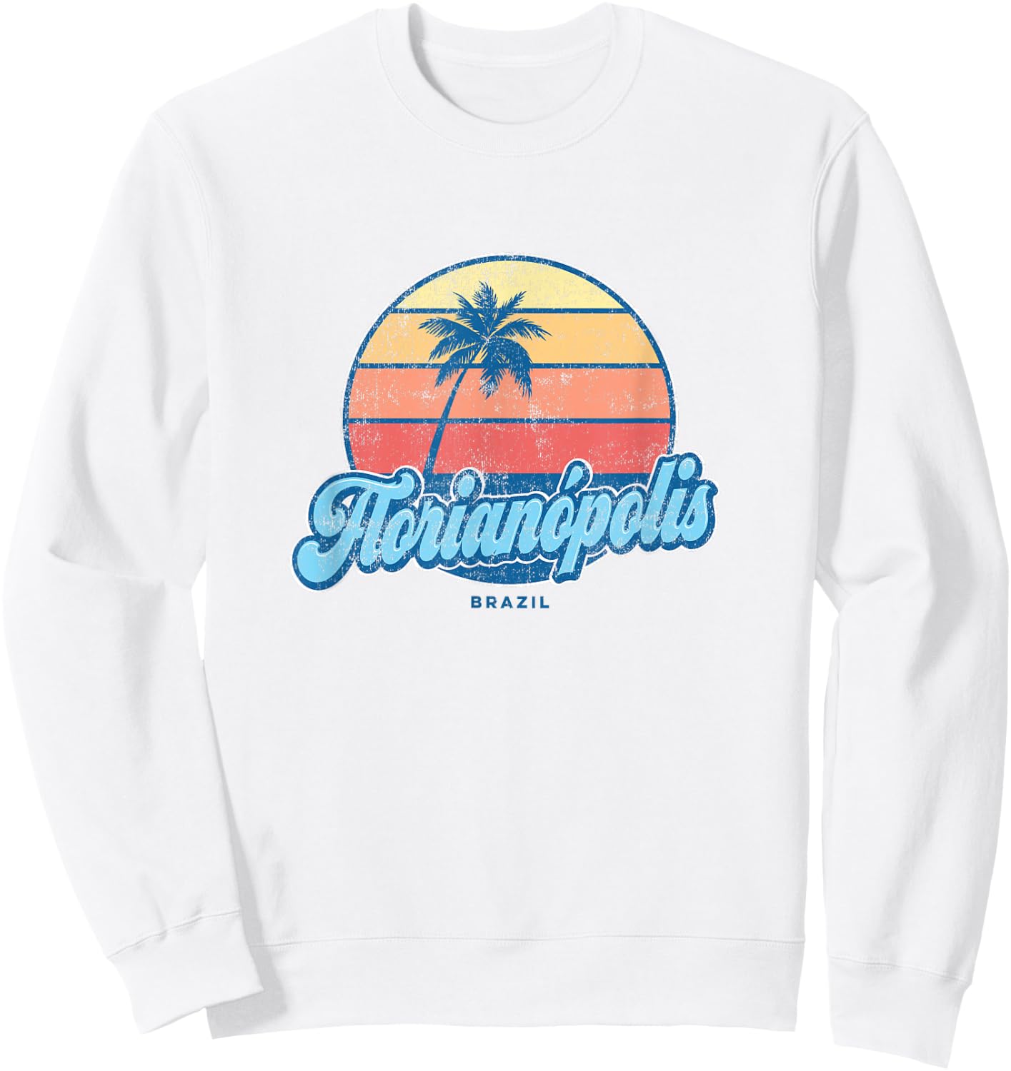 Vintage Florianopolis Brazil Classic 70s Retro Surfer Sweatshirt - Sweatshirt | White