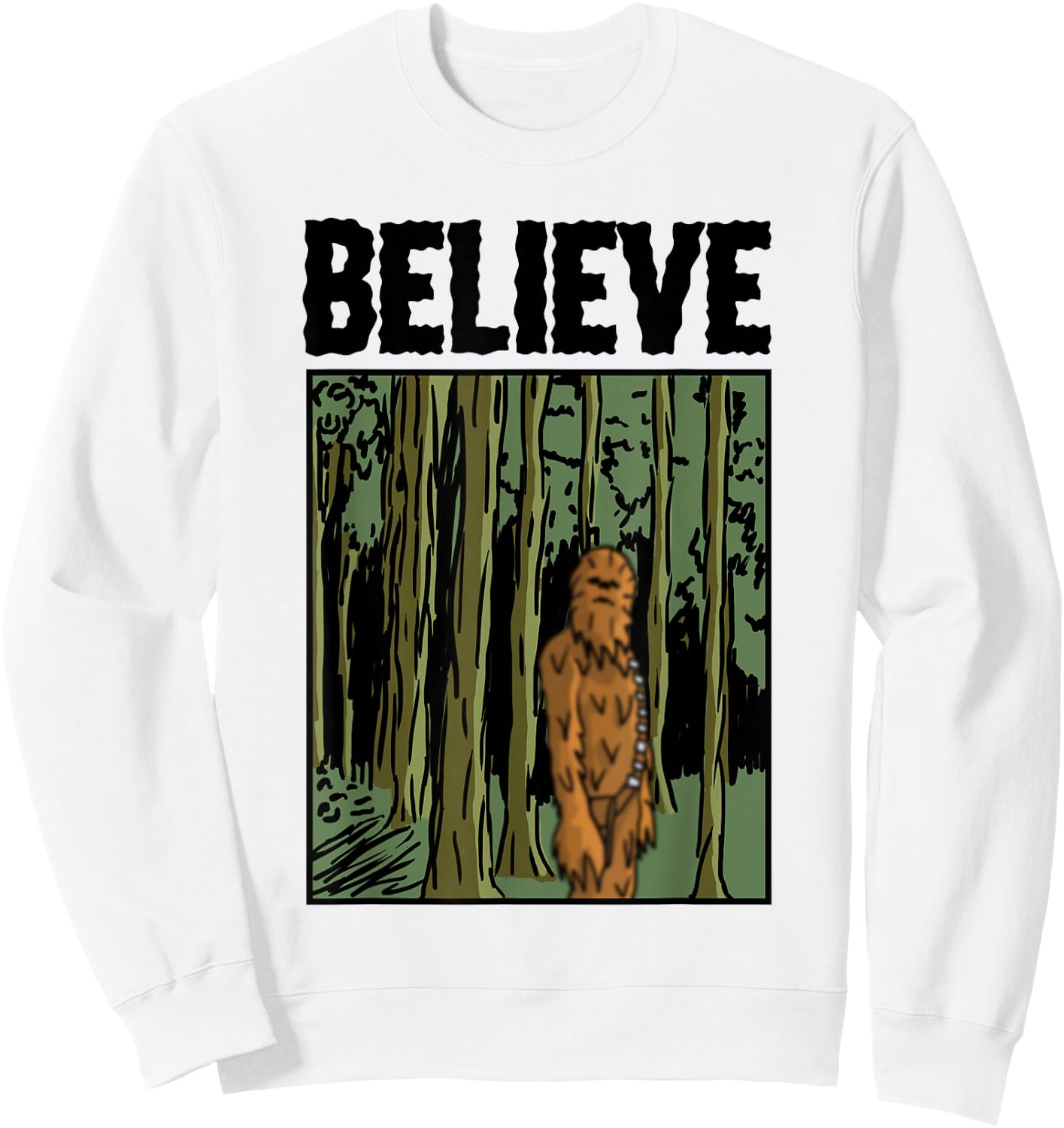 Star Wars Classic Chewbacca Big Foot Vintage Print Poster Sweatshirt - Sweatshirt | White