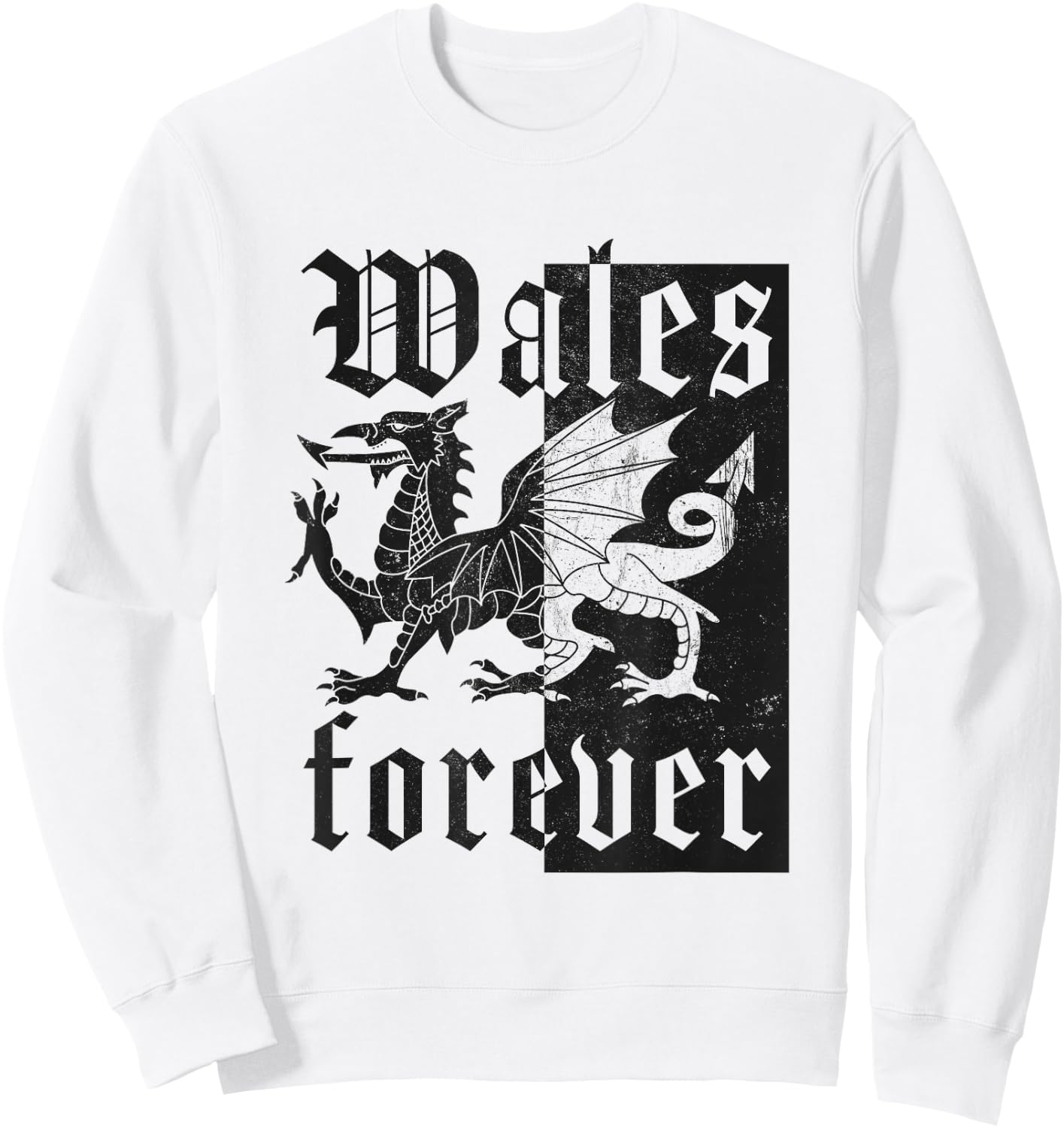Wales Forever Cymru Am Byth Welsh Dragon Welshman Sweatshirt - Sweatshirt | White