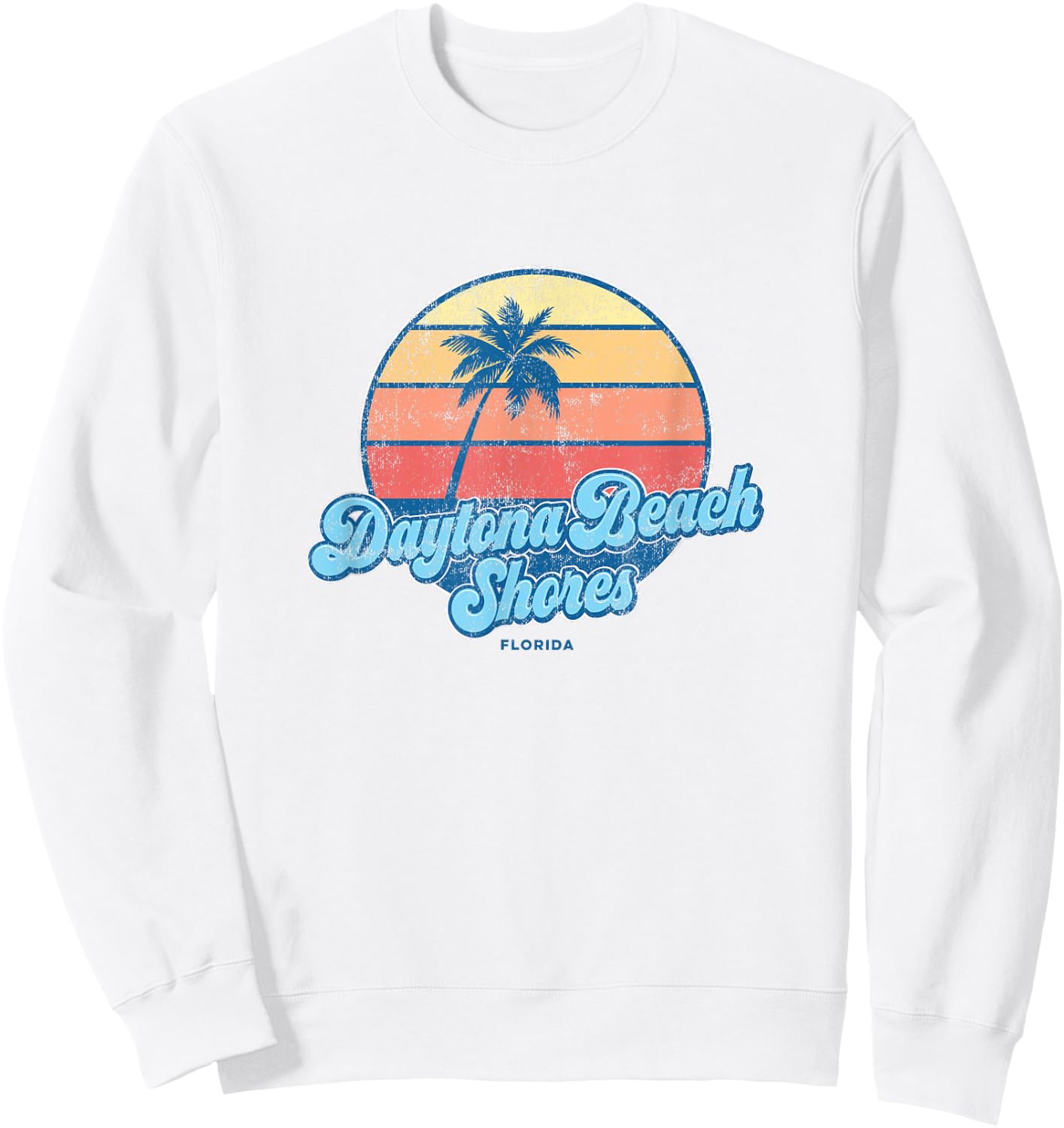Vintage Daytona Beach Shores Florida FL Classic 70s Retro Su Sweatshirt - Sweatshirt | White