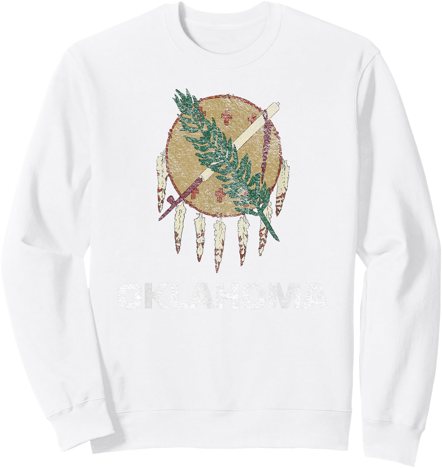 State Flag of Oklahoma Sweatshirt - Sweatshirt | White