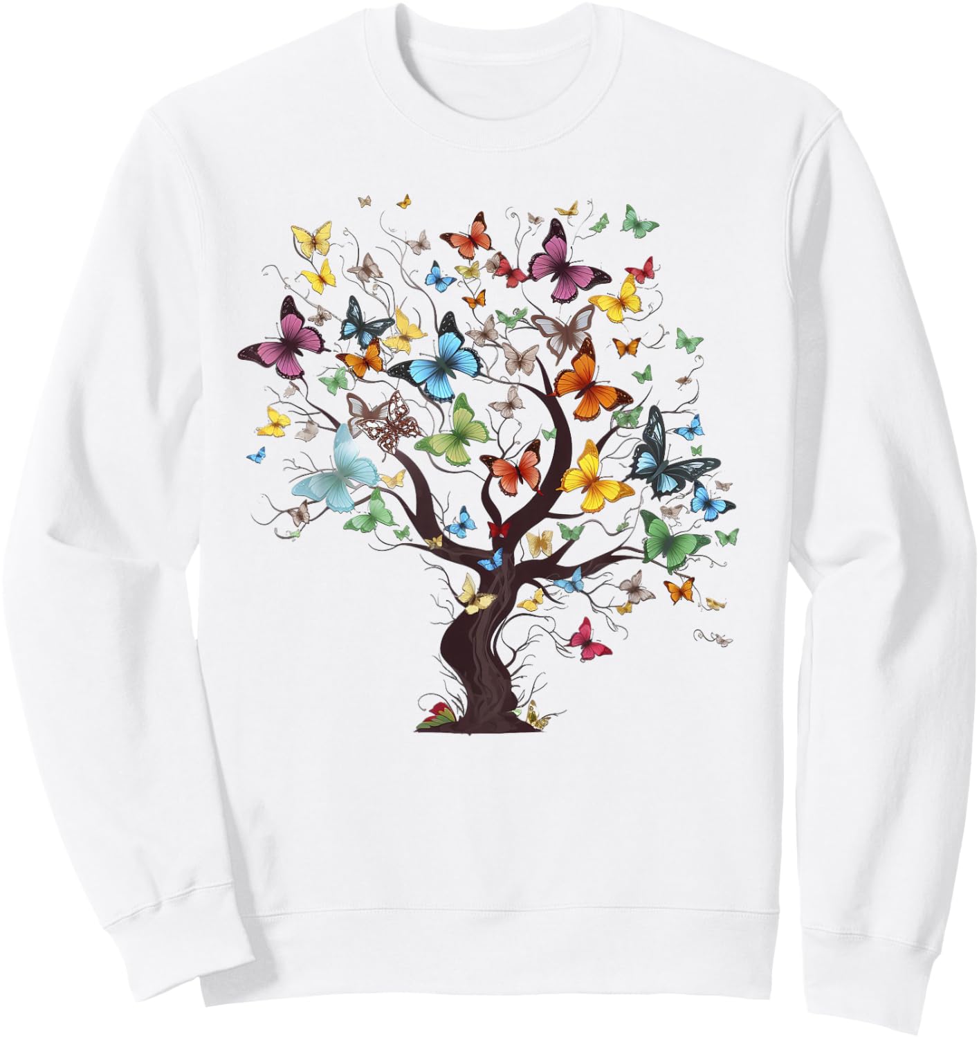 Beautiful Colorful Butterfly Tree Sweatshirt - Sweatshirt | White