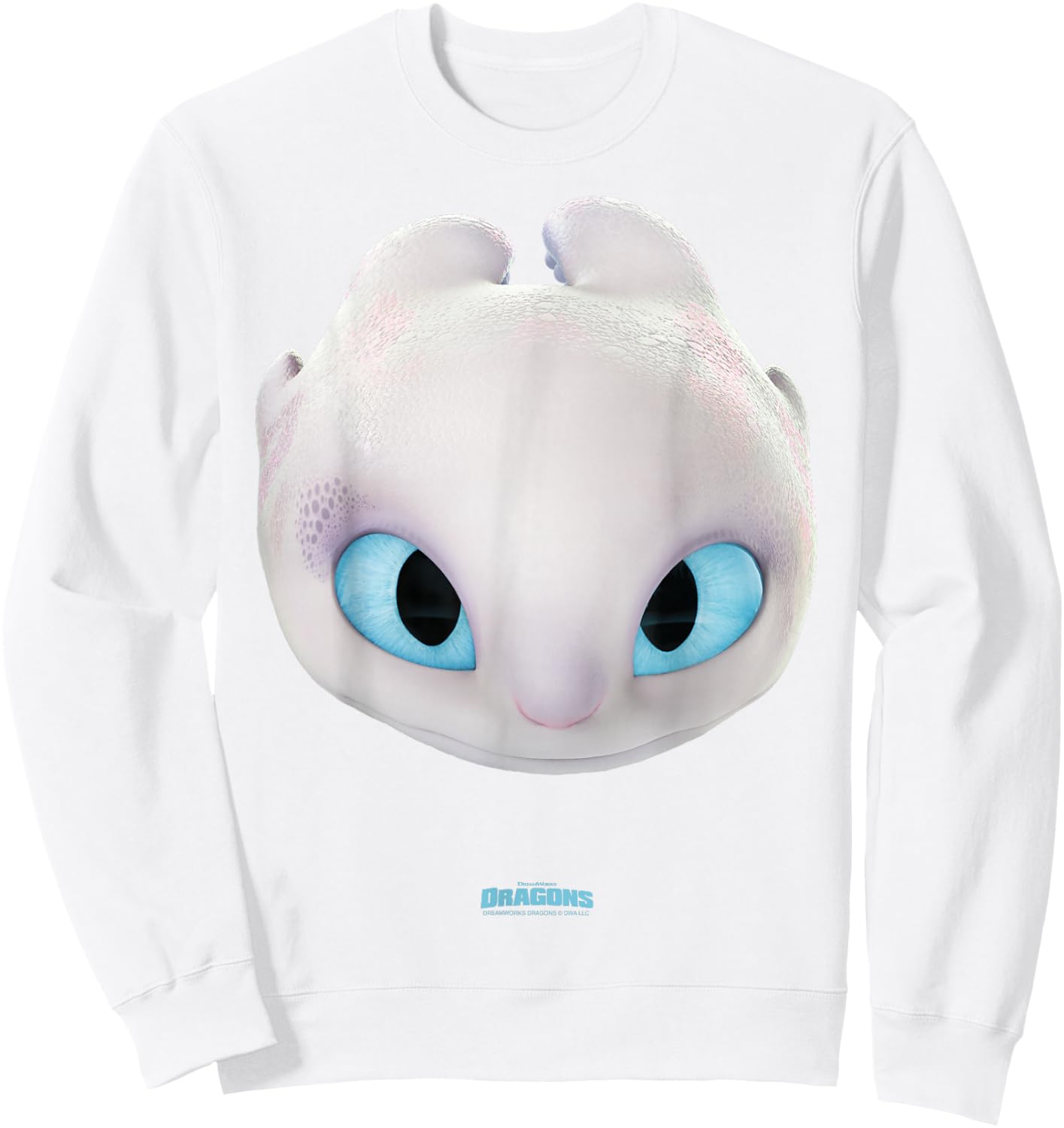 DreamWorks Dragons Light Fury Big Face Costume 3D Sweatshirt - Sweatshirt | White