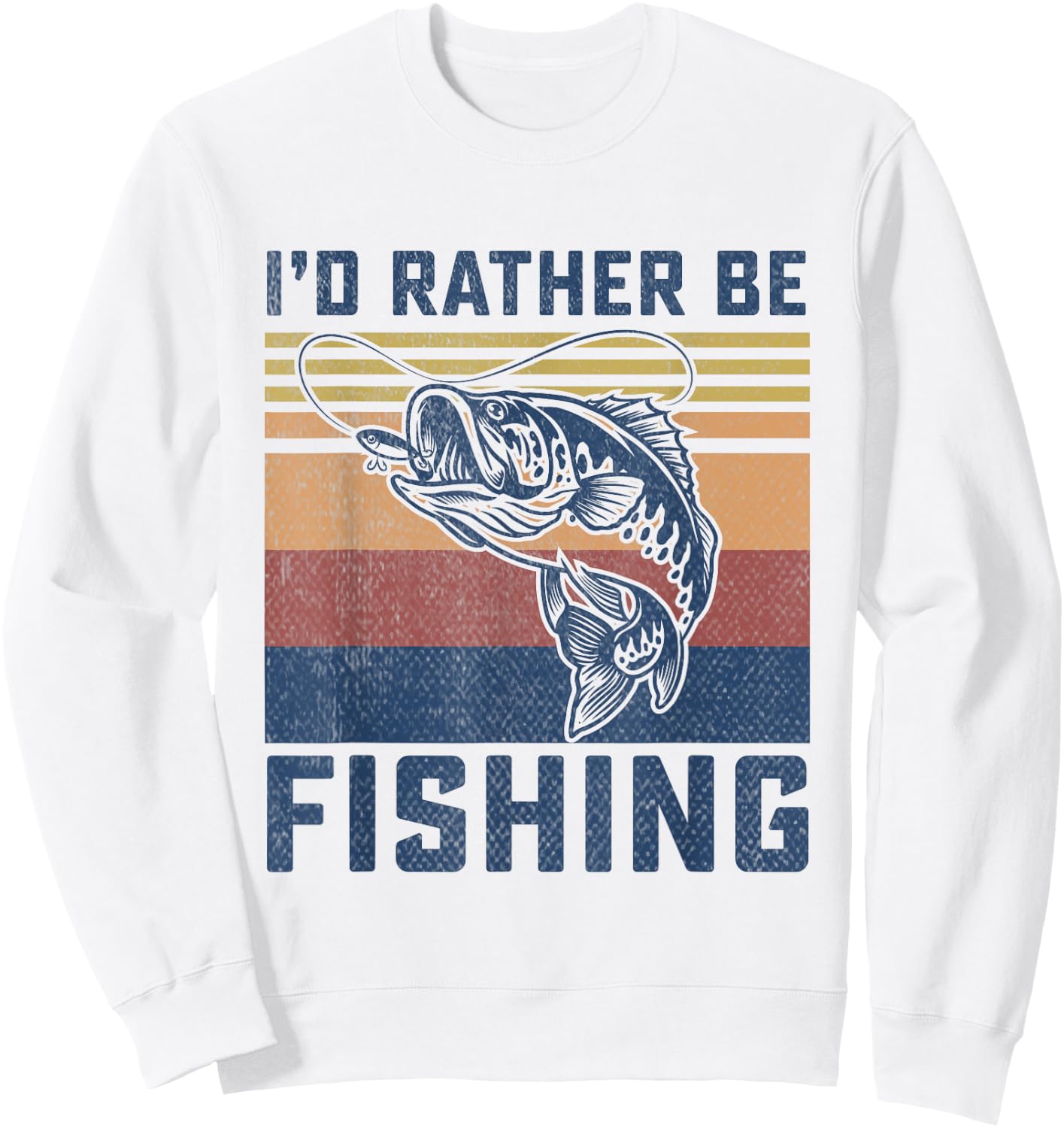 Funny Fishing Bass Fish Fisherman Gifts for Boys Kids Men Sweatshirt - Sweatshirt | White