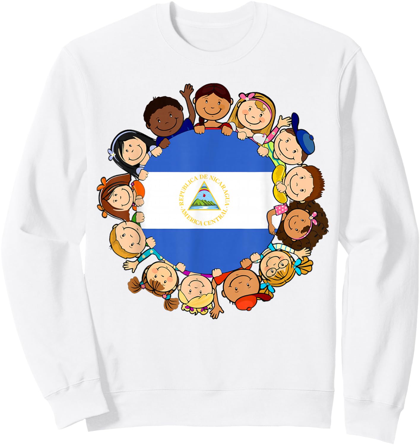 Nicaragua Flag Nicaraguan Kids Boy Hispanic Heritage Month Sweatshirt - Sweatshirt | White