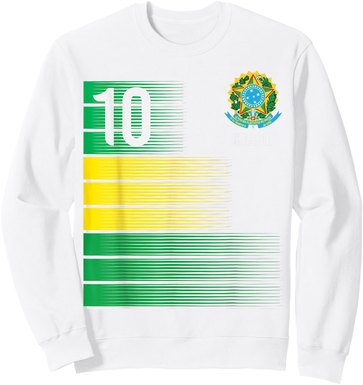 Brasil Flag Number 10 Brazil Soccer Men Women Boys Girl Kids Sweatshirt - Sweatshirt | White