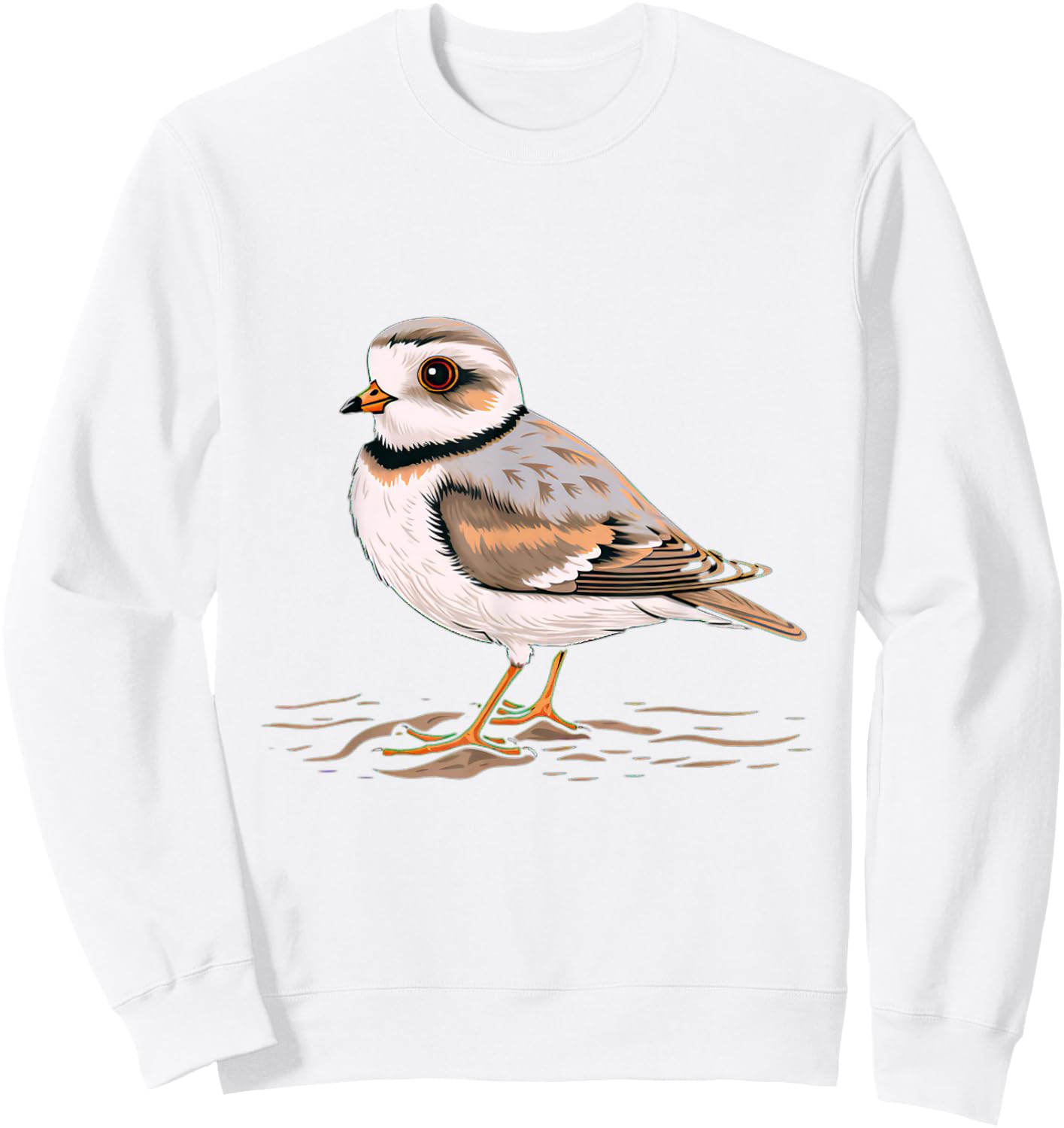 Piping Plover Bird Sweatshirt - Sweatshirt | White