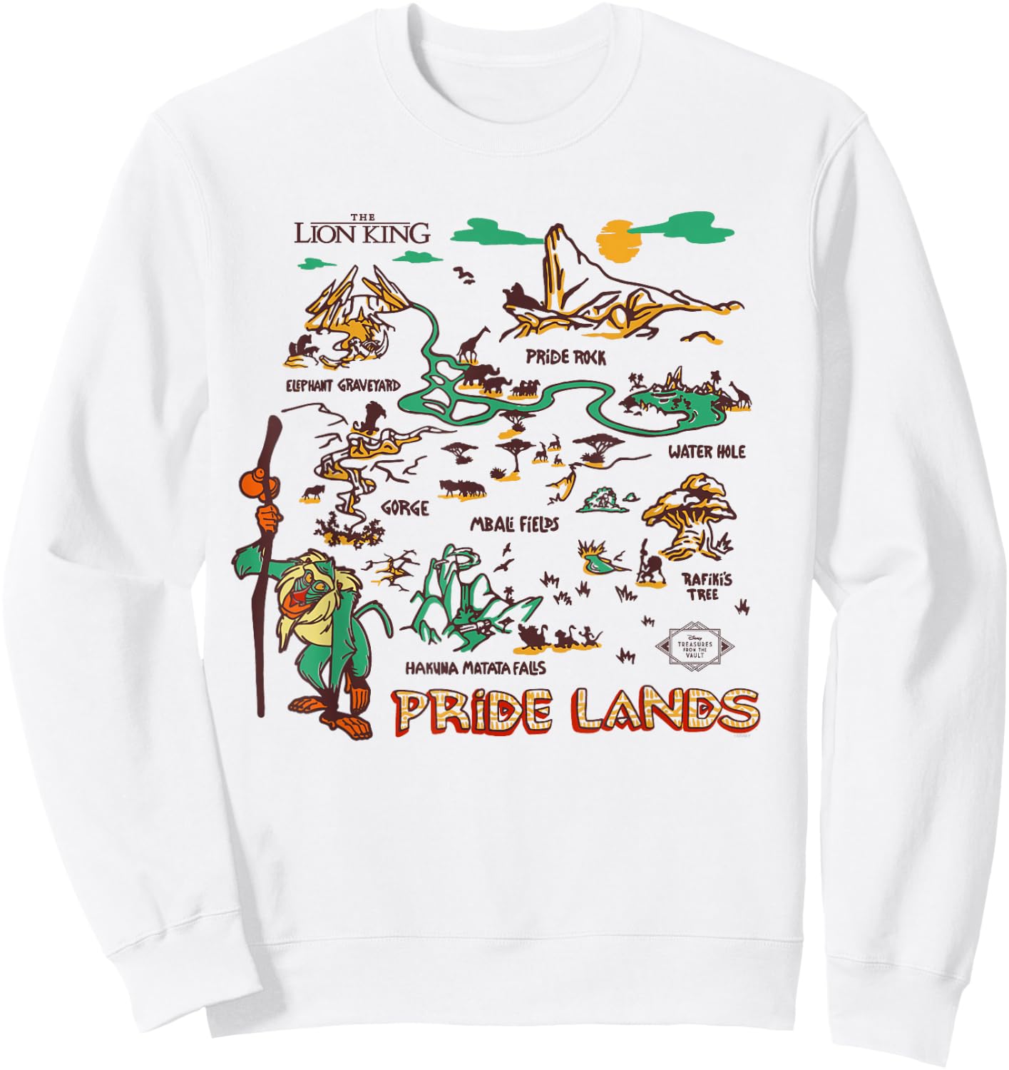 Disney The Lion King Rafiki Pride Lands Map Sweatshirt - Sweatshirt | White