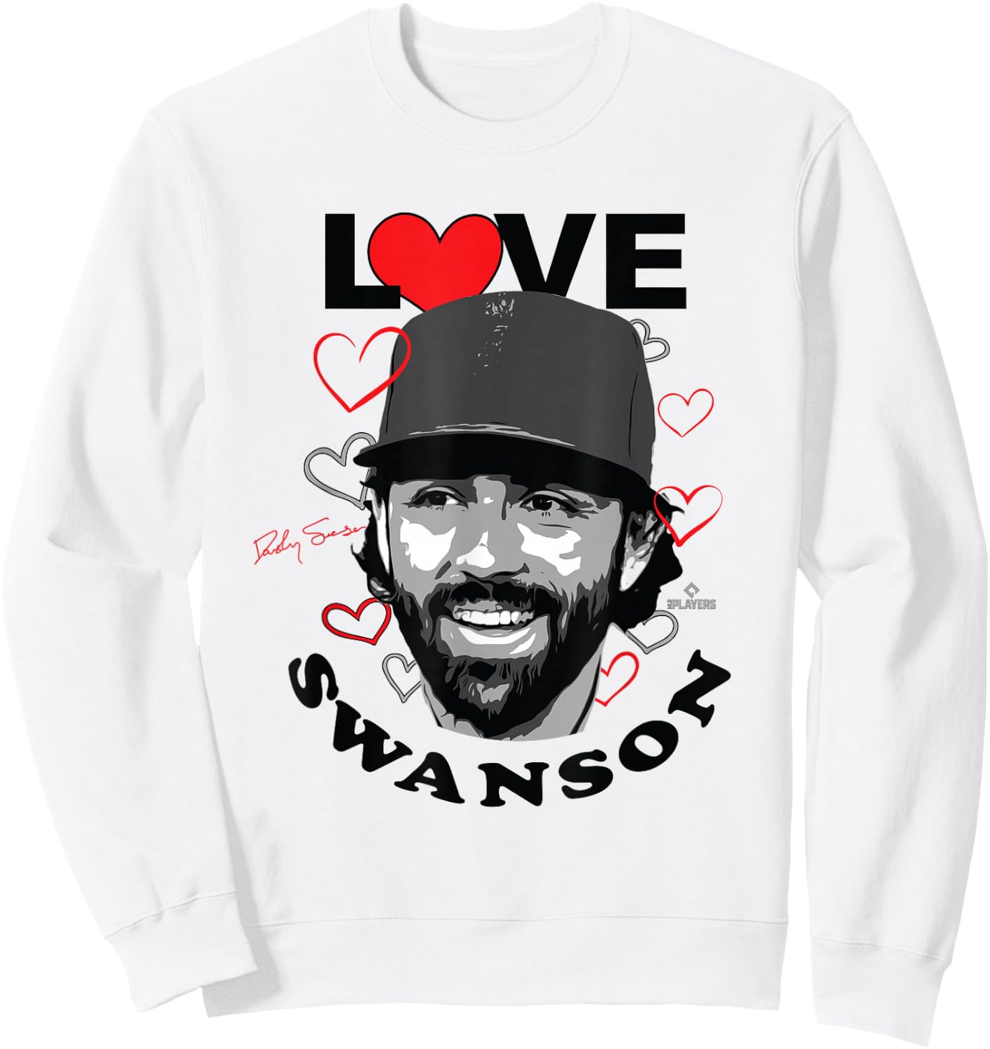 Love Dansby Swanson Chicago Baseball MLBPA Sweatshirt - Sweatshirt | White