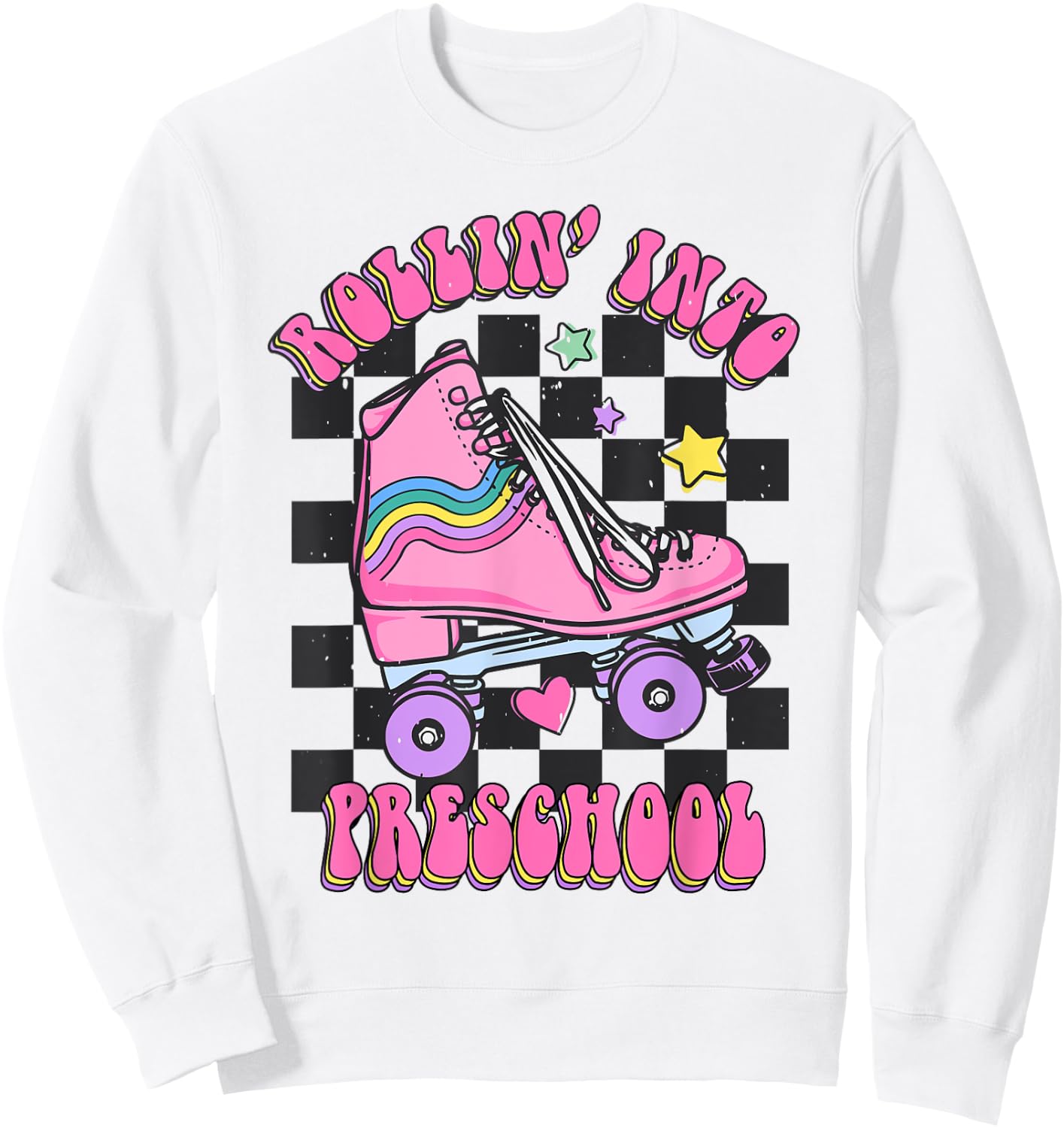 Kids Back To School Skating Rollin Into Preschool Sweatshirt - Sweatshirt | White