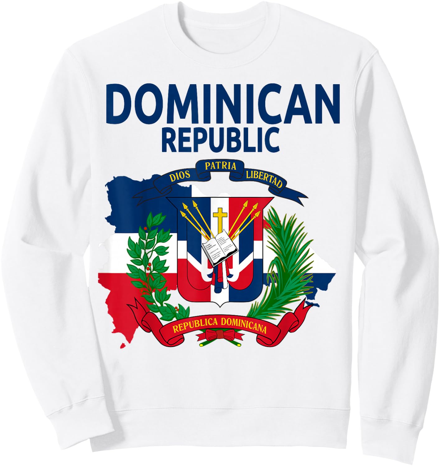 Coat of Arms Republica Dominicana & Dominican Flag Outfit Sweatshirt - Sweatshirt | White