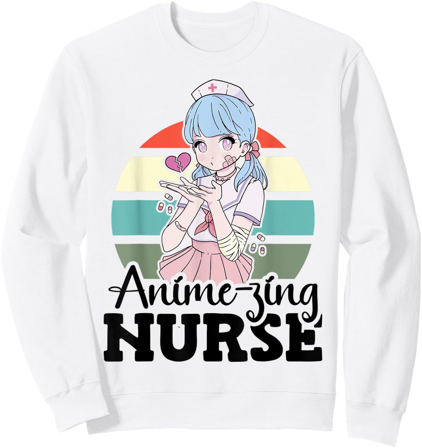 Anime-zing Nurse Japanese Anime National Nurse Day Sweatshirt - Sweatshirt | White