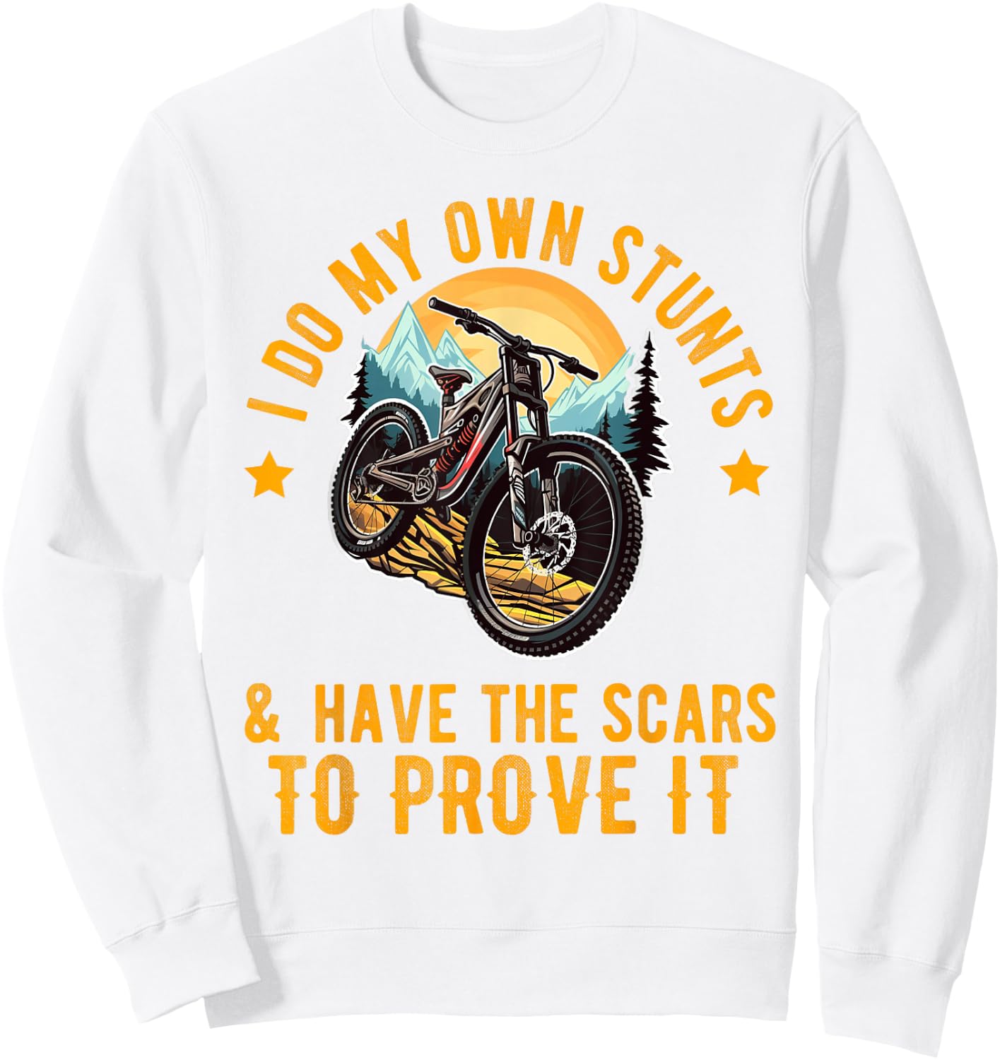 Mountain Bike For Boys Funny MTB Biking Lover Sweatshirt - Sweatshirt | White