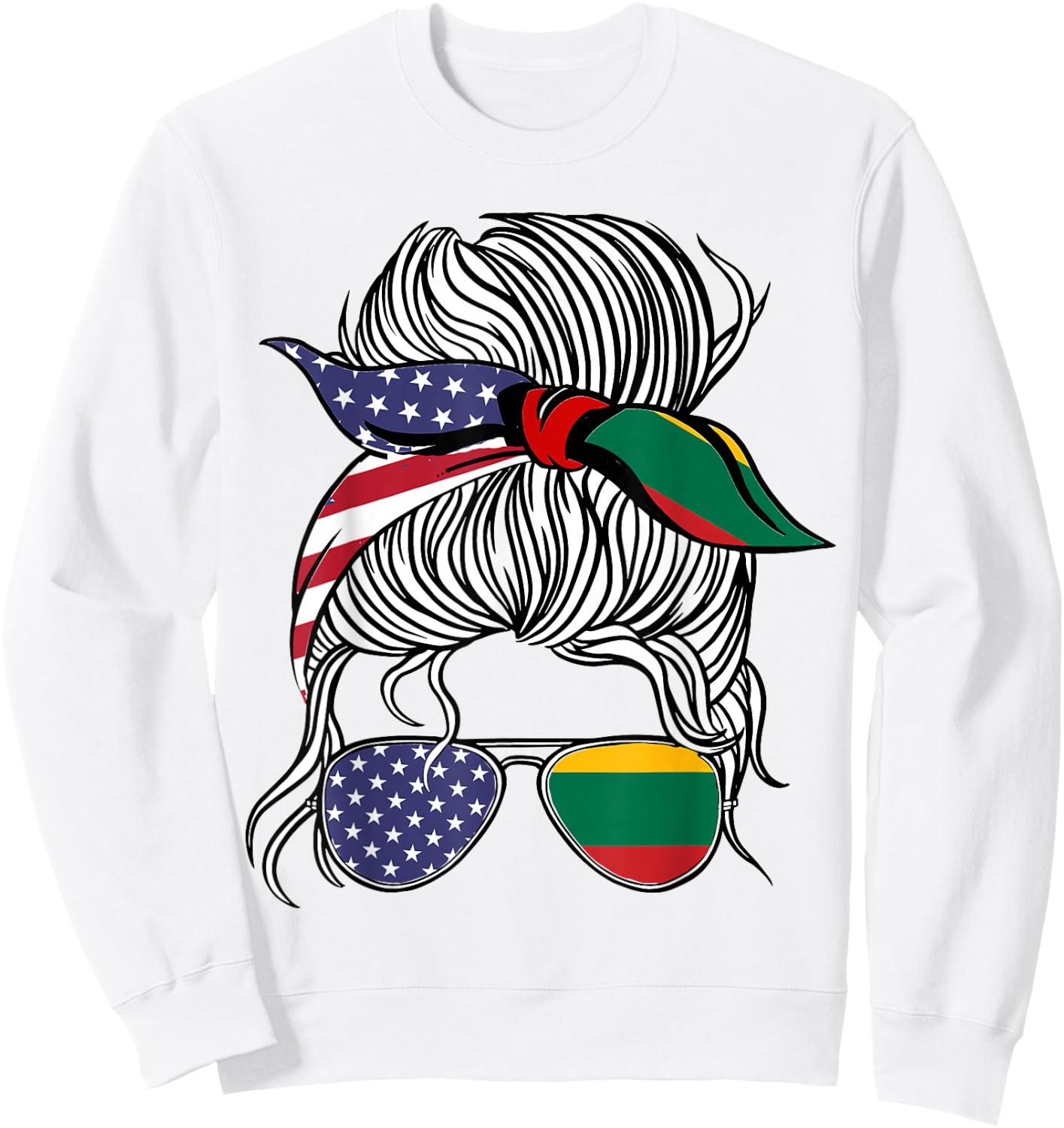 American Lithuanian Patriot Flag Women Girl Lithuania Grown Sweatshirt - Sweatshirt | White