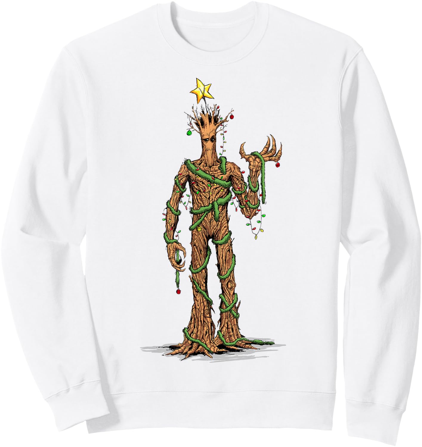 Marvel Guardians of the Galaxy Christmas Tree Groot Portrait Sweatshirt - Sweatshirt | White